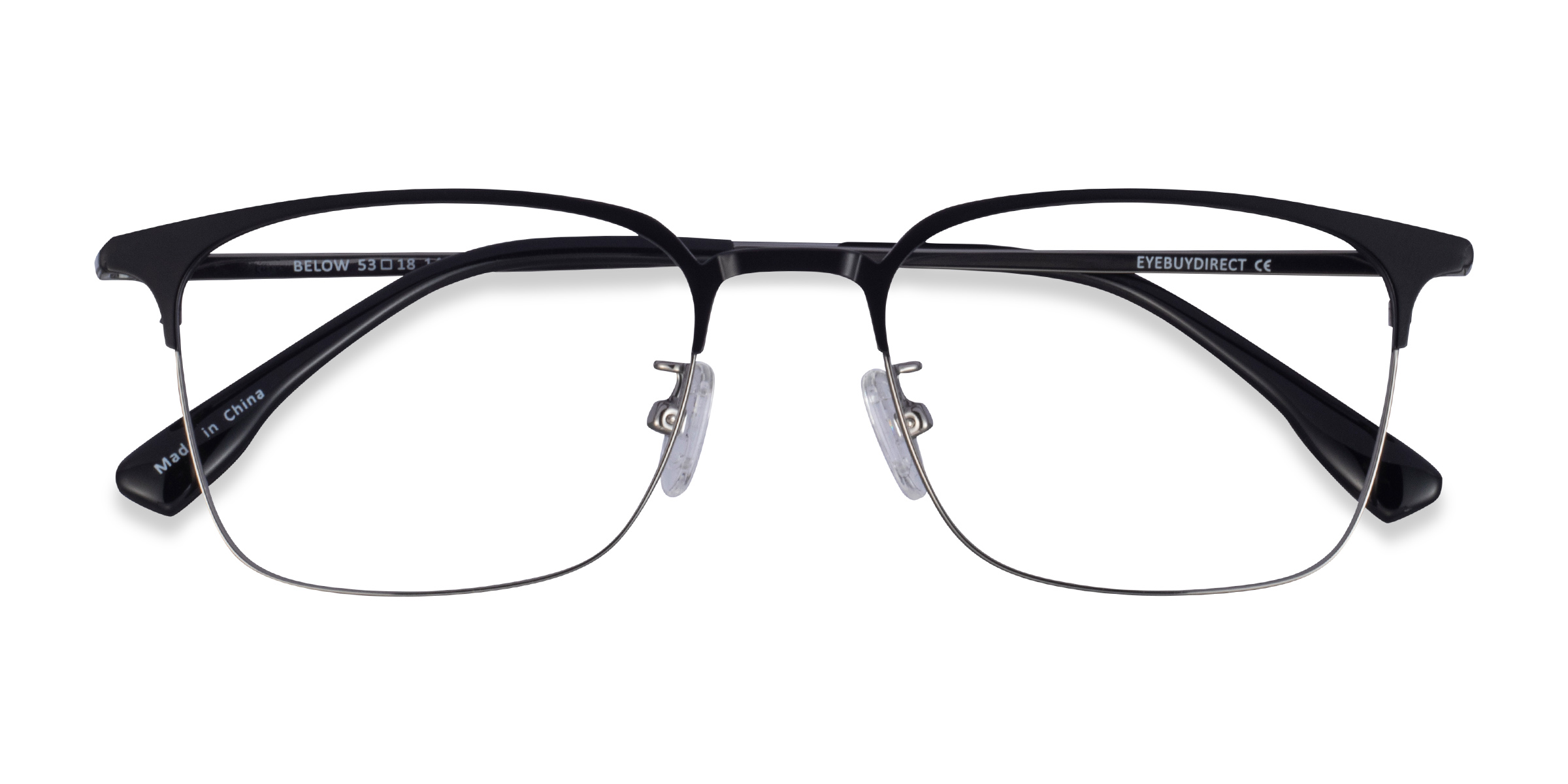 Black Gunmetal Below -  Metal Eyeglasses