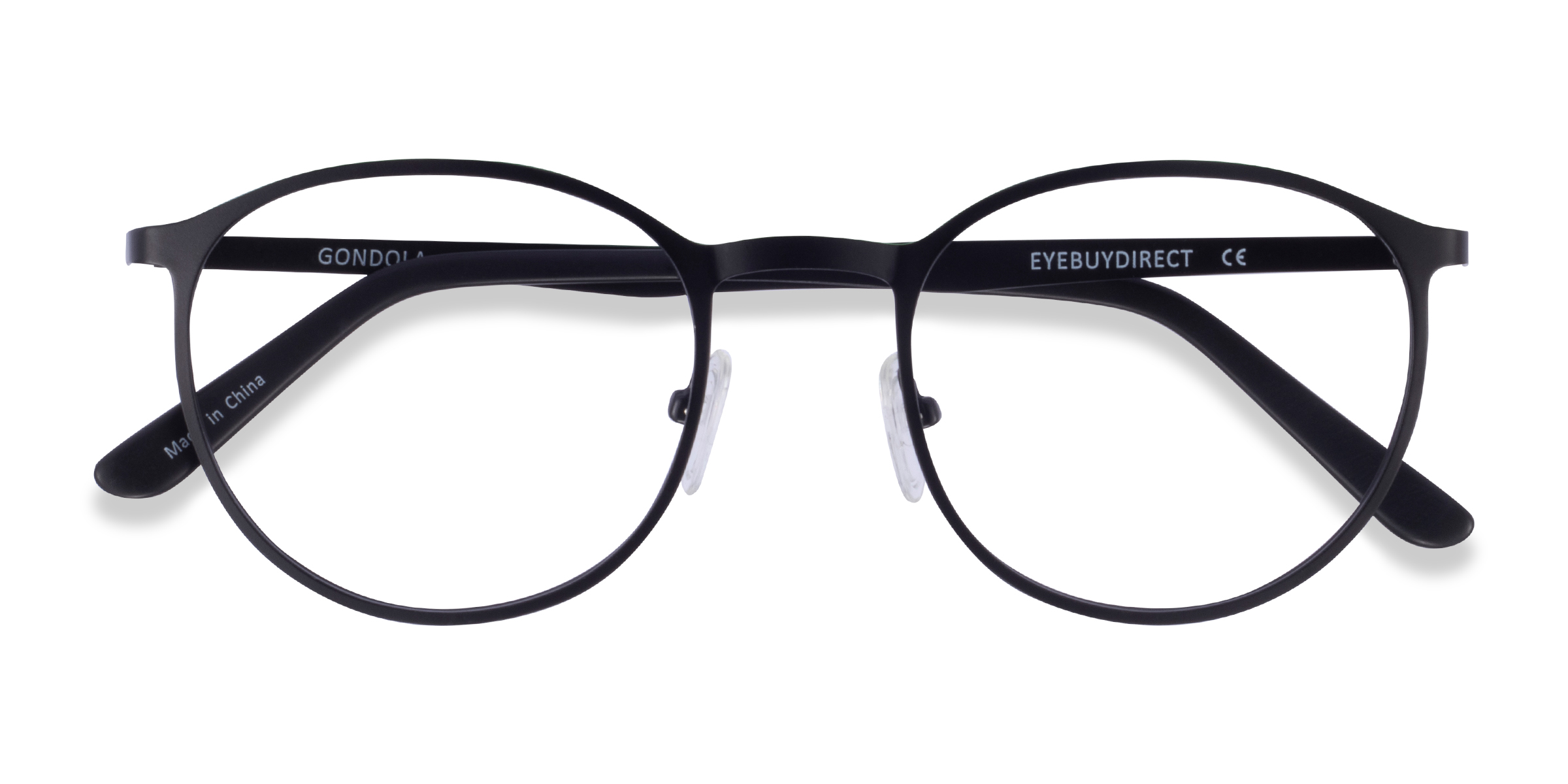 Matte Black Green Gondola -  Metal Eyeglasses