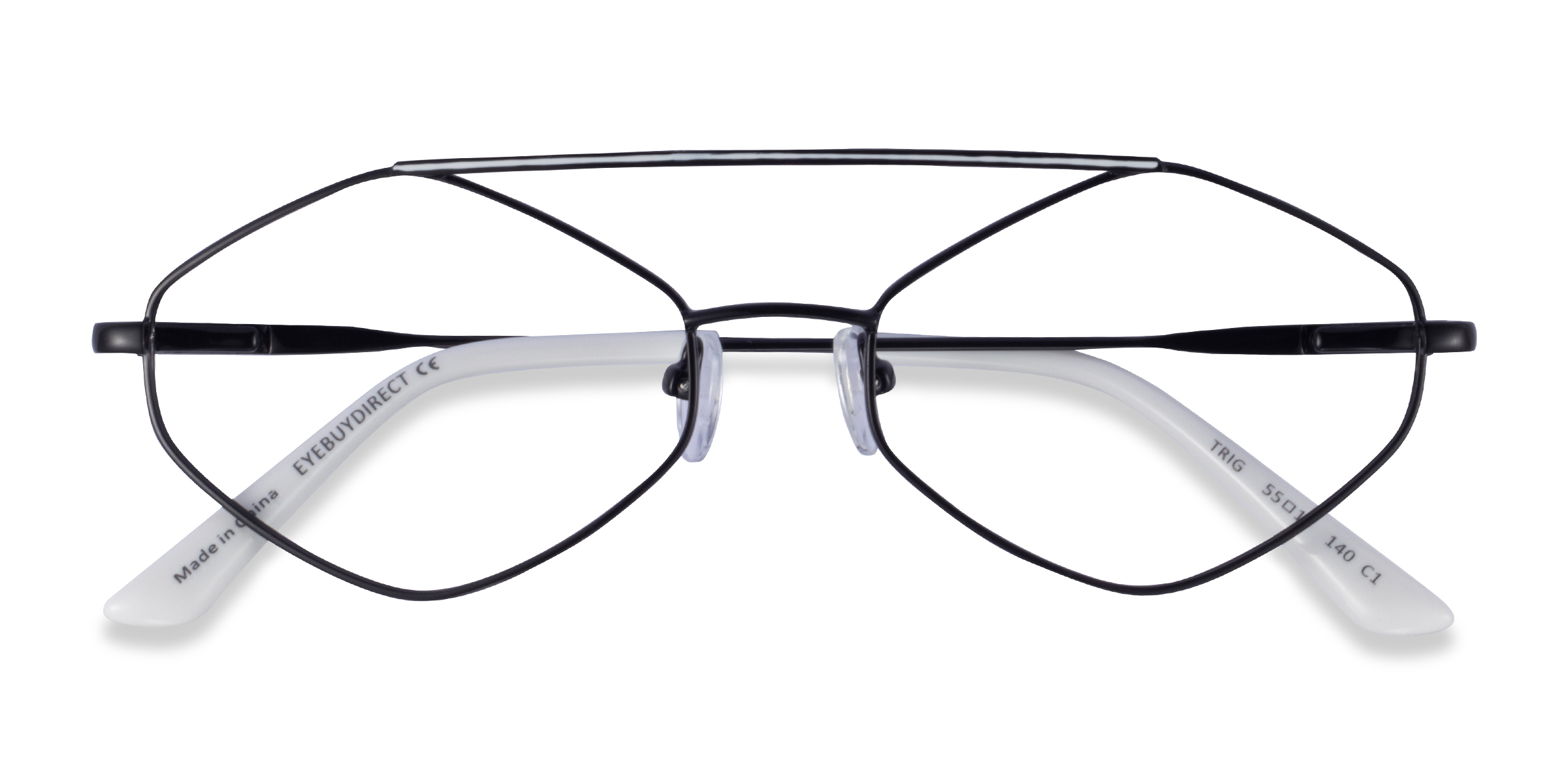 Black White Trig -  Metal Eyeglasses