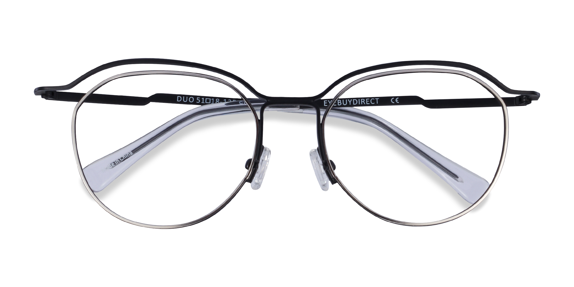 Black Silver Duo -  Metal Eyeglasses