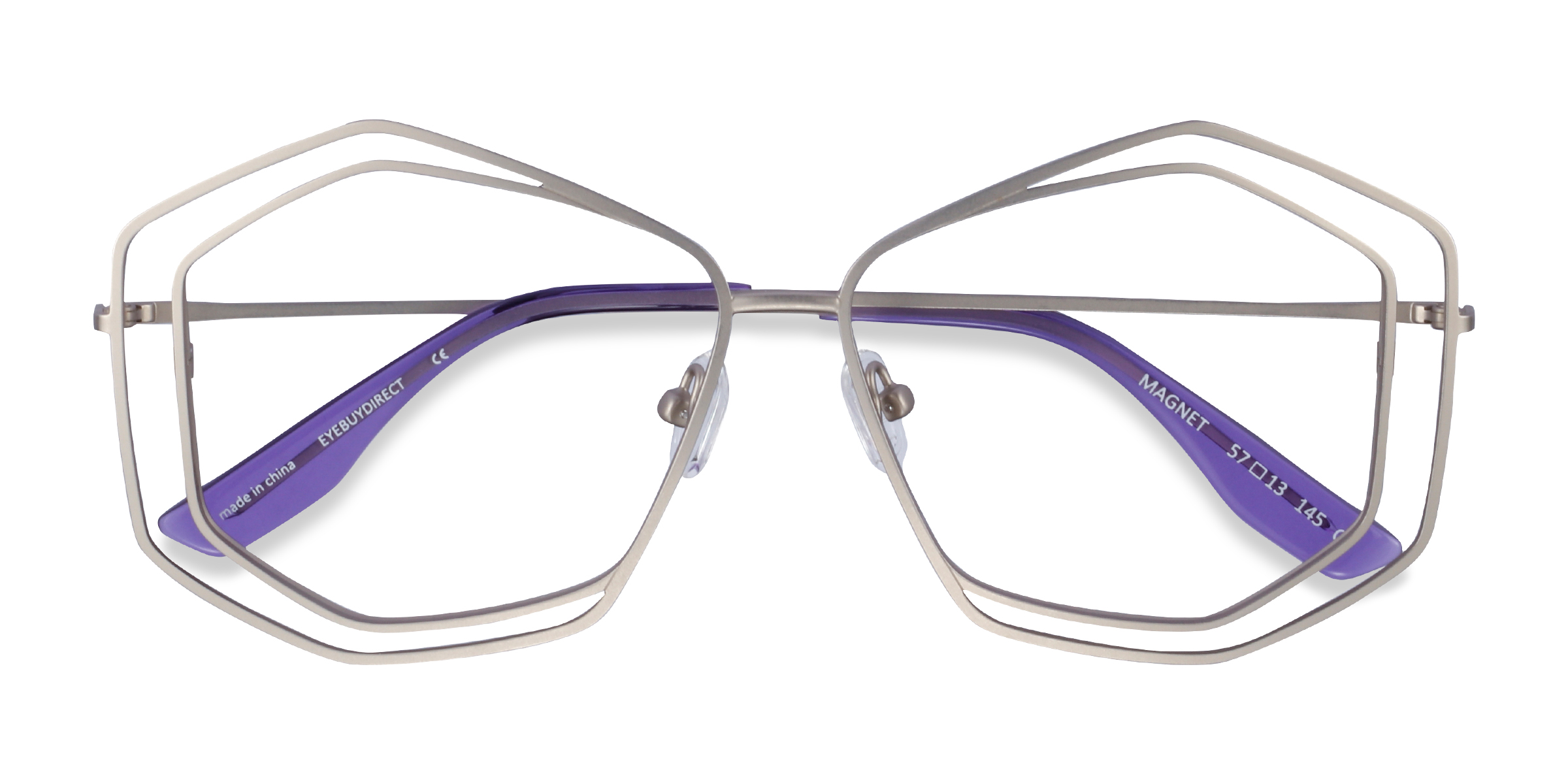 Matte Silver Magnet -  Métal Lunettes de vue