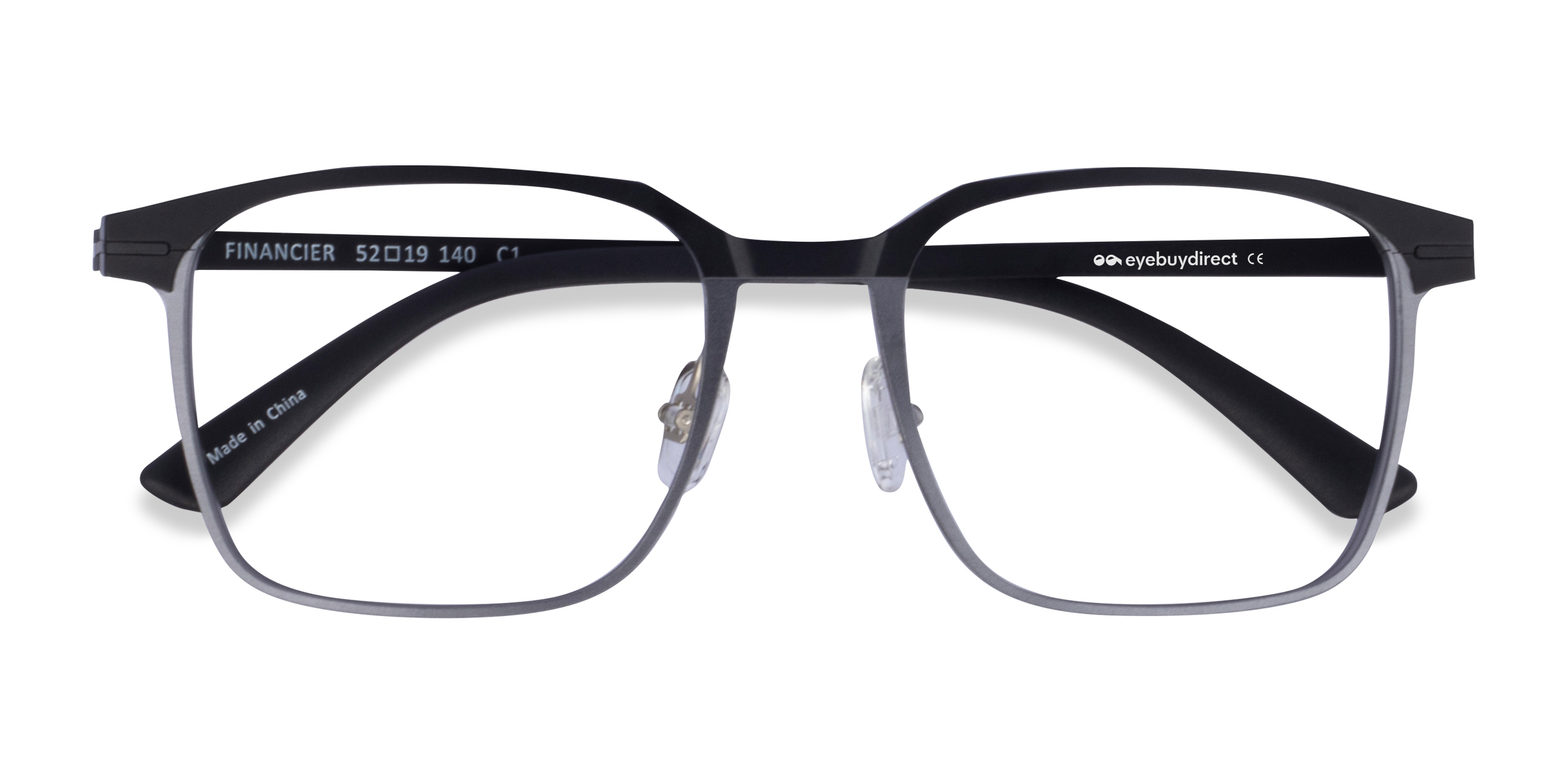 Black Financier -  Metal Eyeglasses