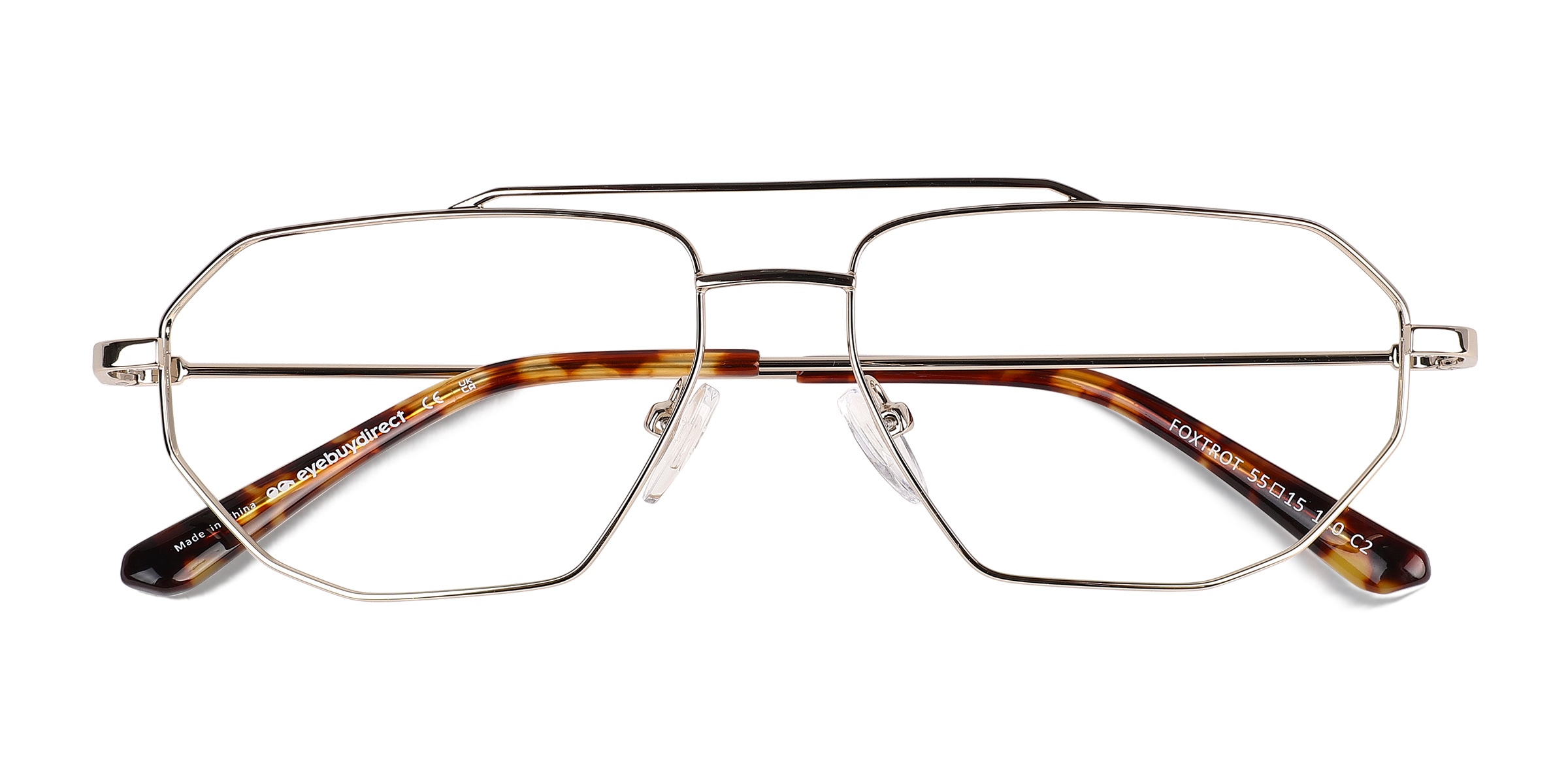 Shiny Gold Spotty Tortoise Foxtrot -  Métal Lunettes de vue