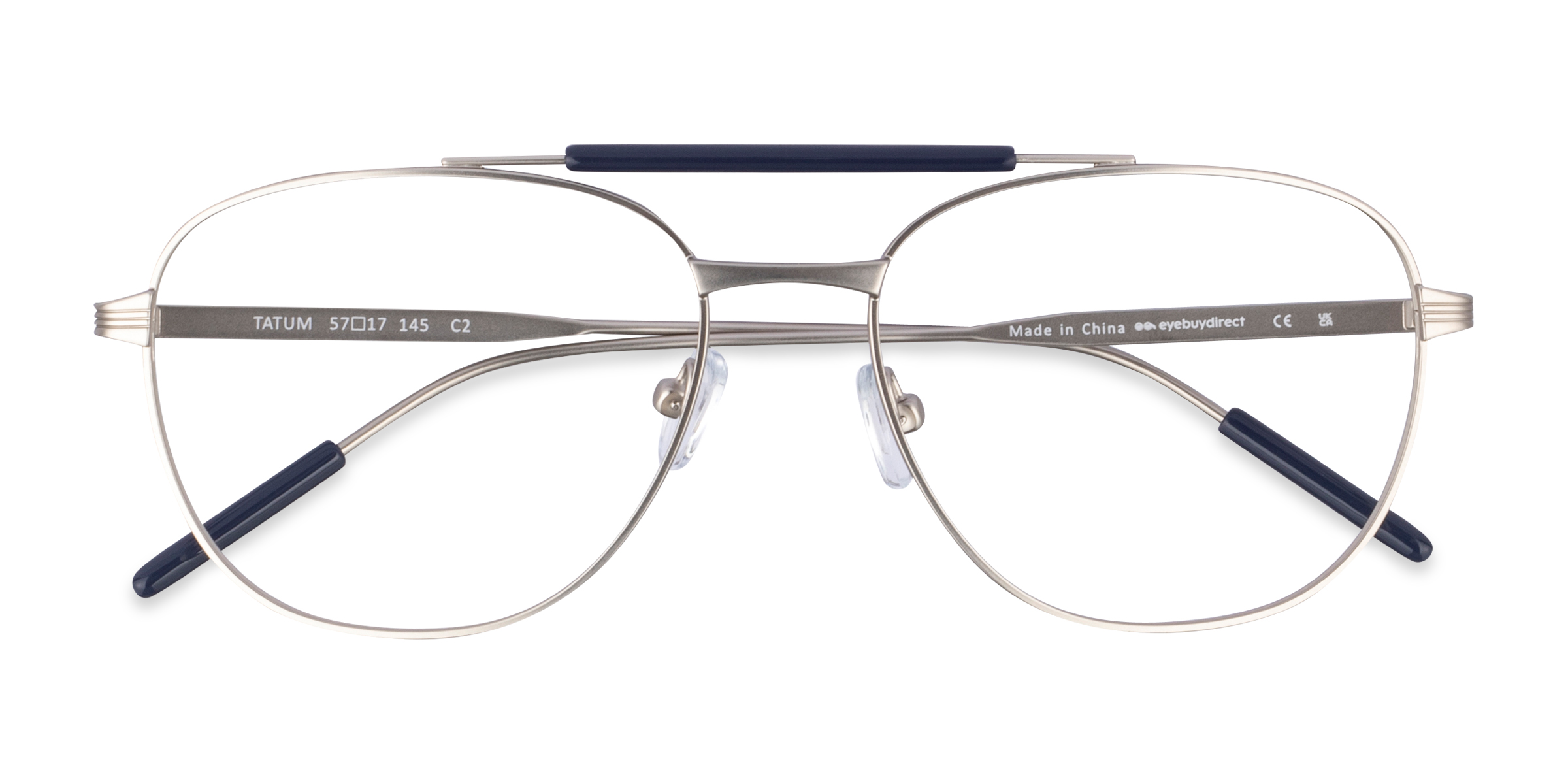 Navy Matte Silver Tatum -  Métal Lunettes de vue
