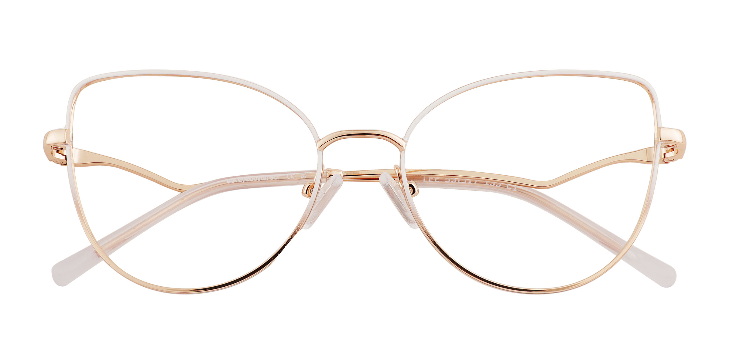 White Rose Gold Lee -  Metal Eyeglasses