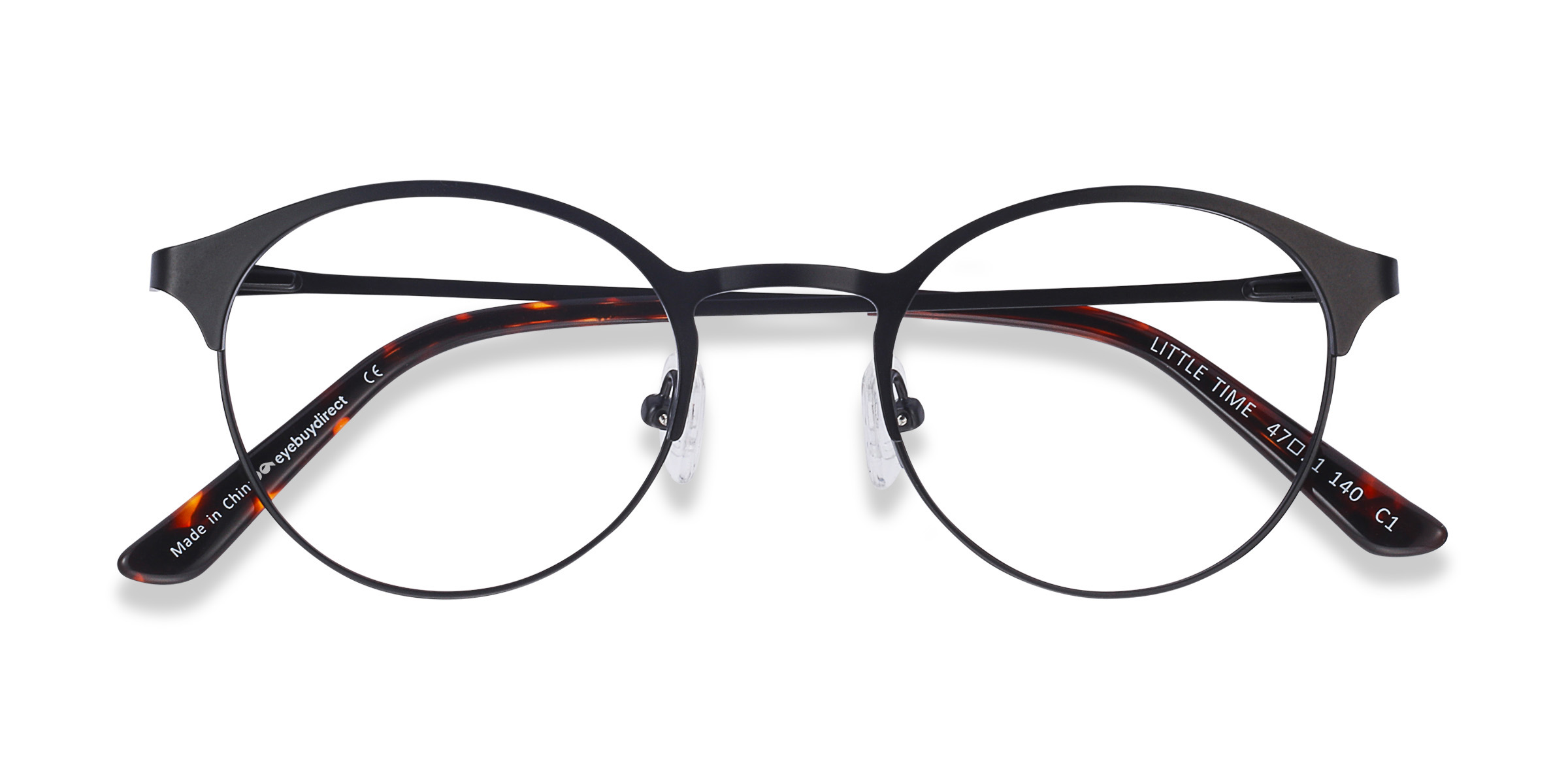 Black Little Time -  Metal Eyeglasses
