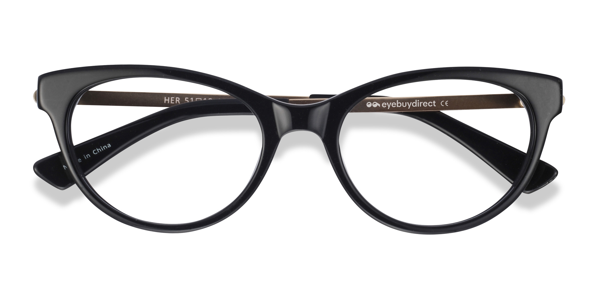 Black Her -  Acetate-metal Eyeglasses