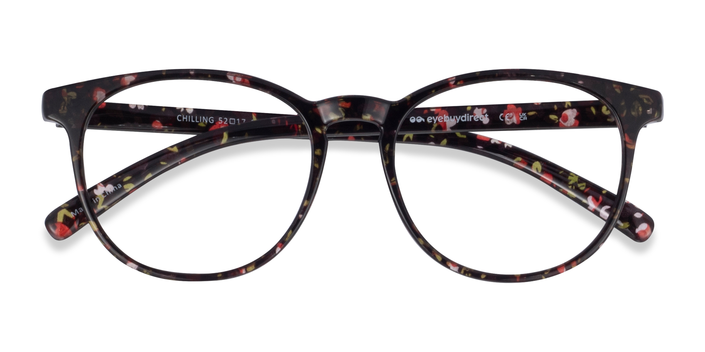 Red/Floral Chilling - Plastique Lunettes de vue