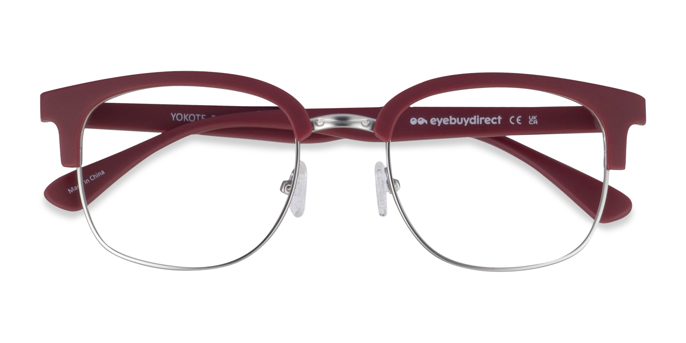 Matte Burgundy Yokote -  Plastic-metal Eyeglasses