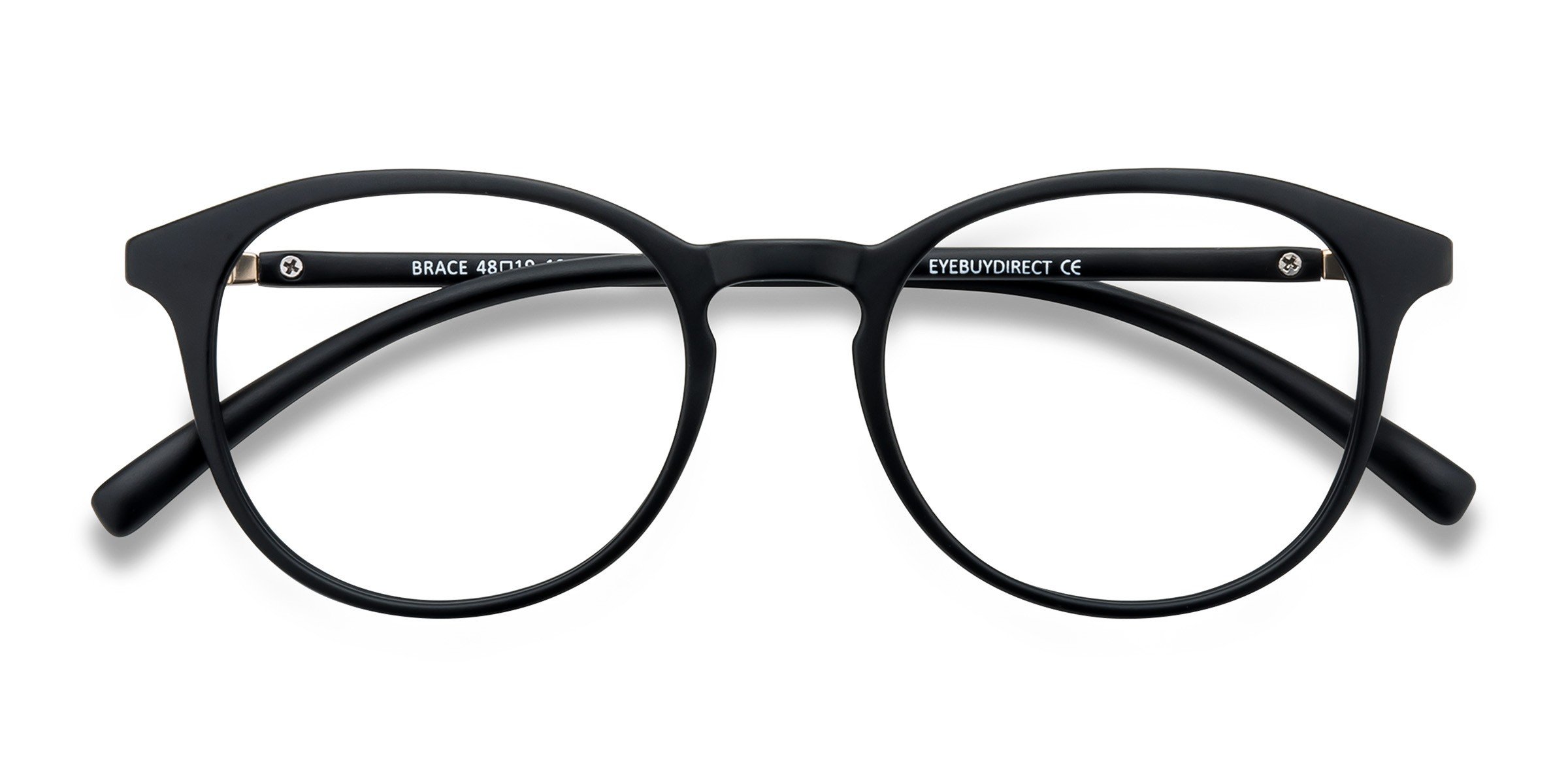 Matte Black Brace -  Plastic Eyeglasses