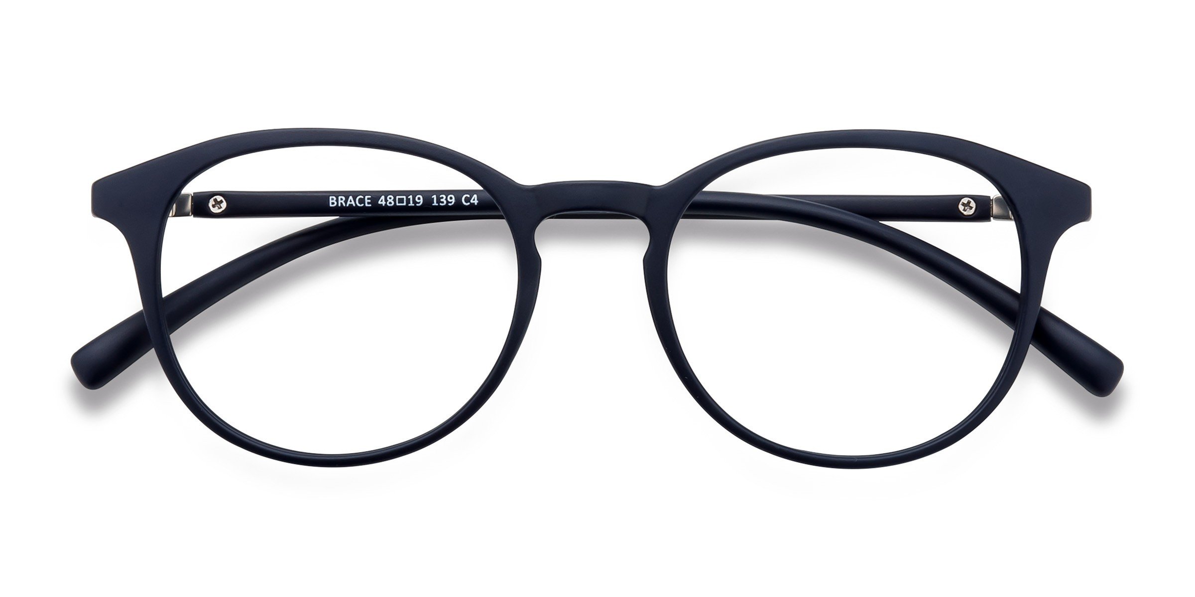 Matte Navy Brace -  Plastic Eyeglasses