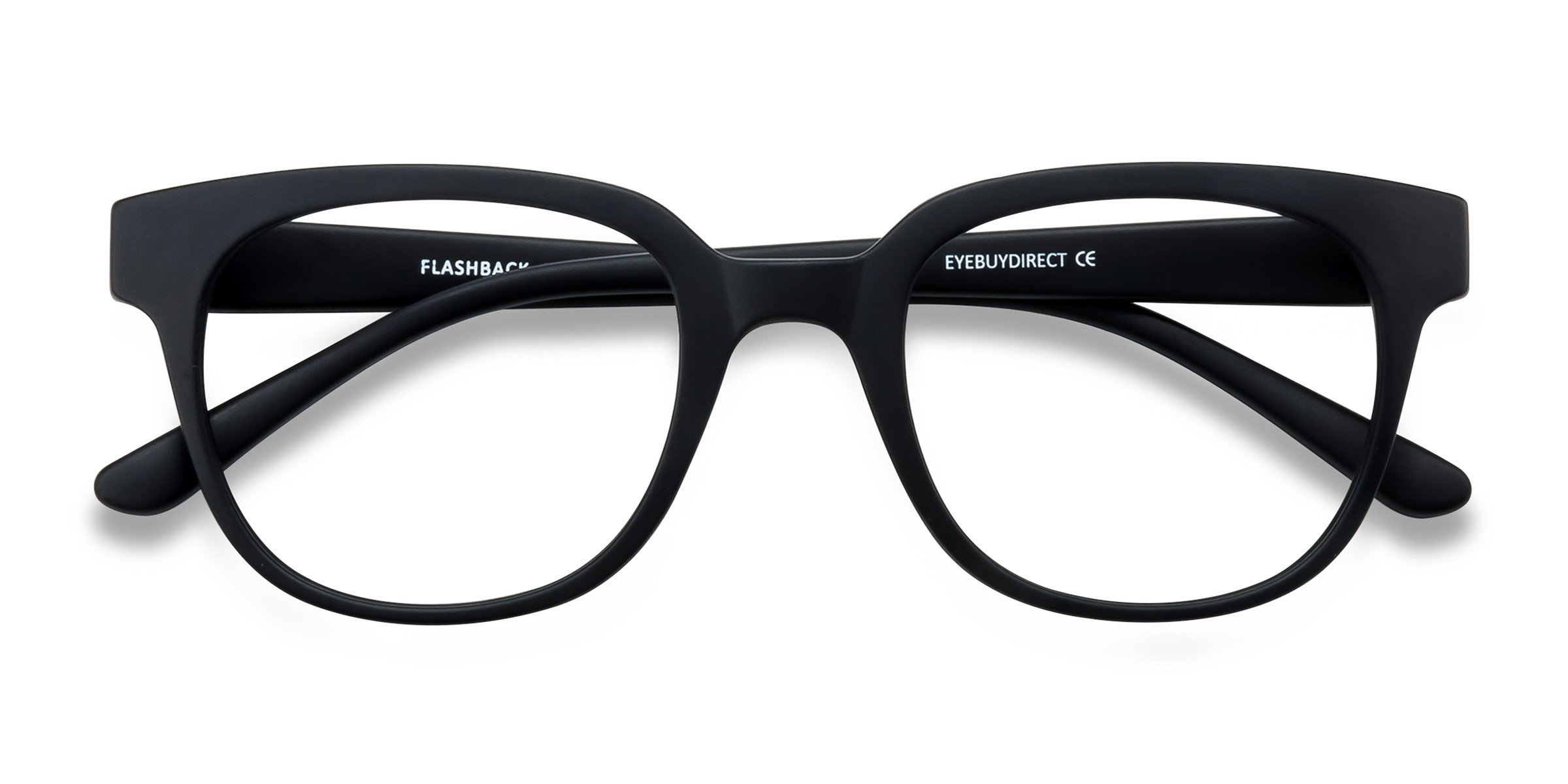 Matte Black Flashback -  Plastic Eyeglasses