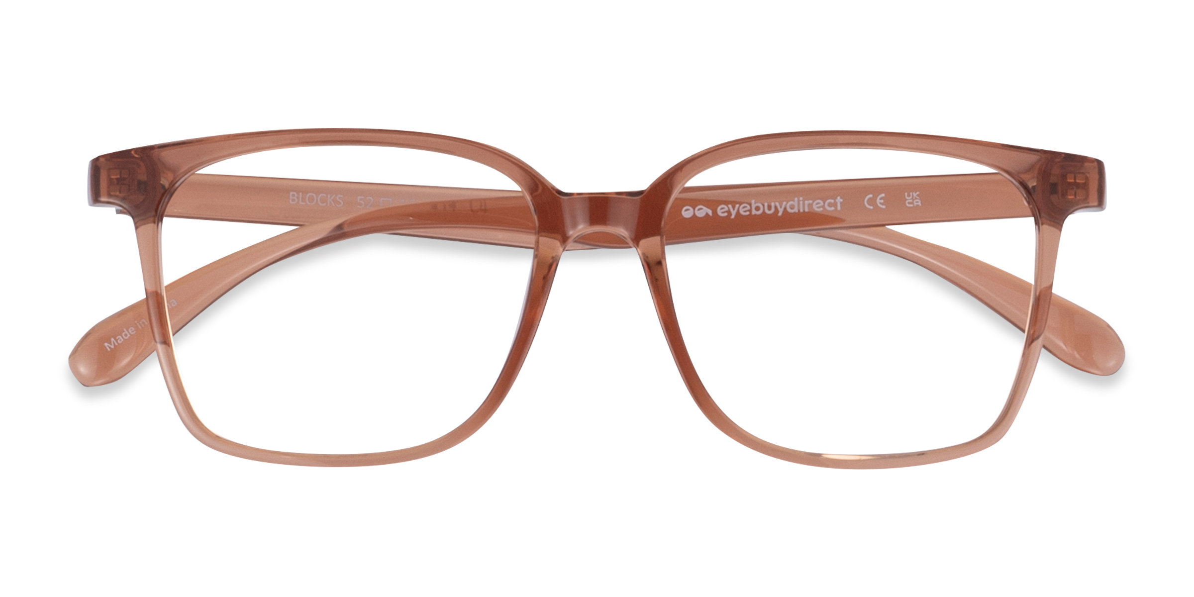 Clear Brown Blocks -  Plastic Eyeglasses