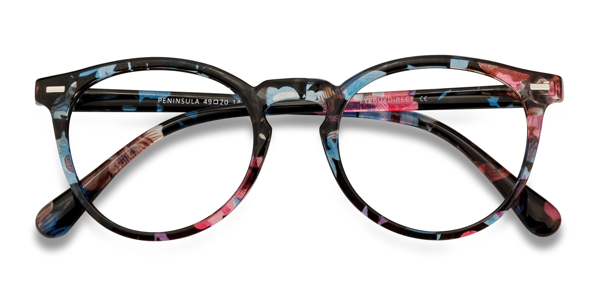 Blue Floral Peninsula -  Plastic Eyeglasses