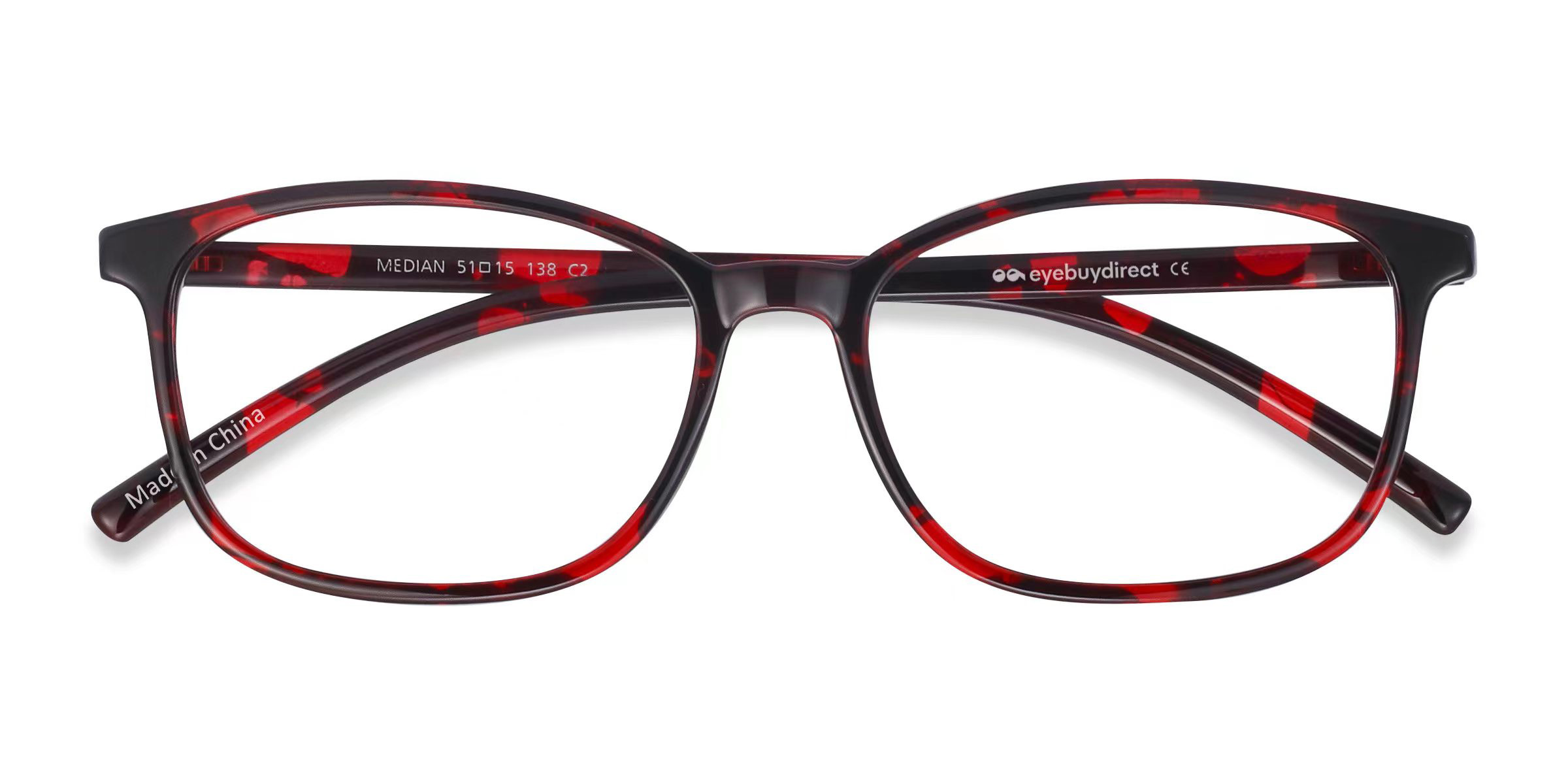 Red Floral Median -  Plastic Eyeglasses
