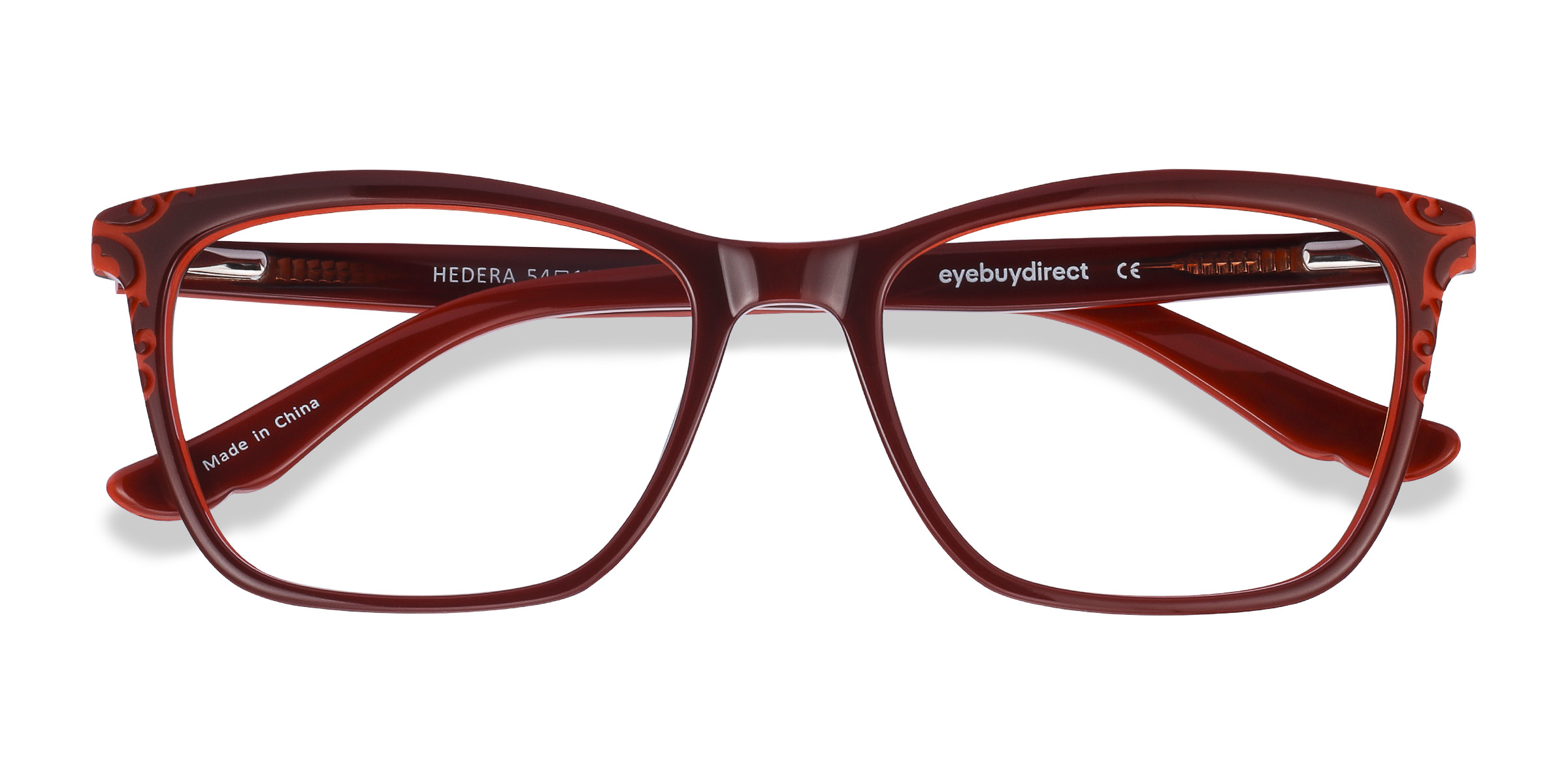 Burgundy Orange Hedera -  Acétate Lunettes de vue