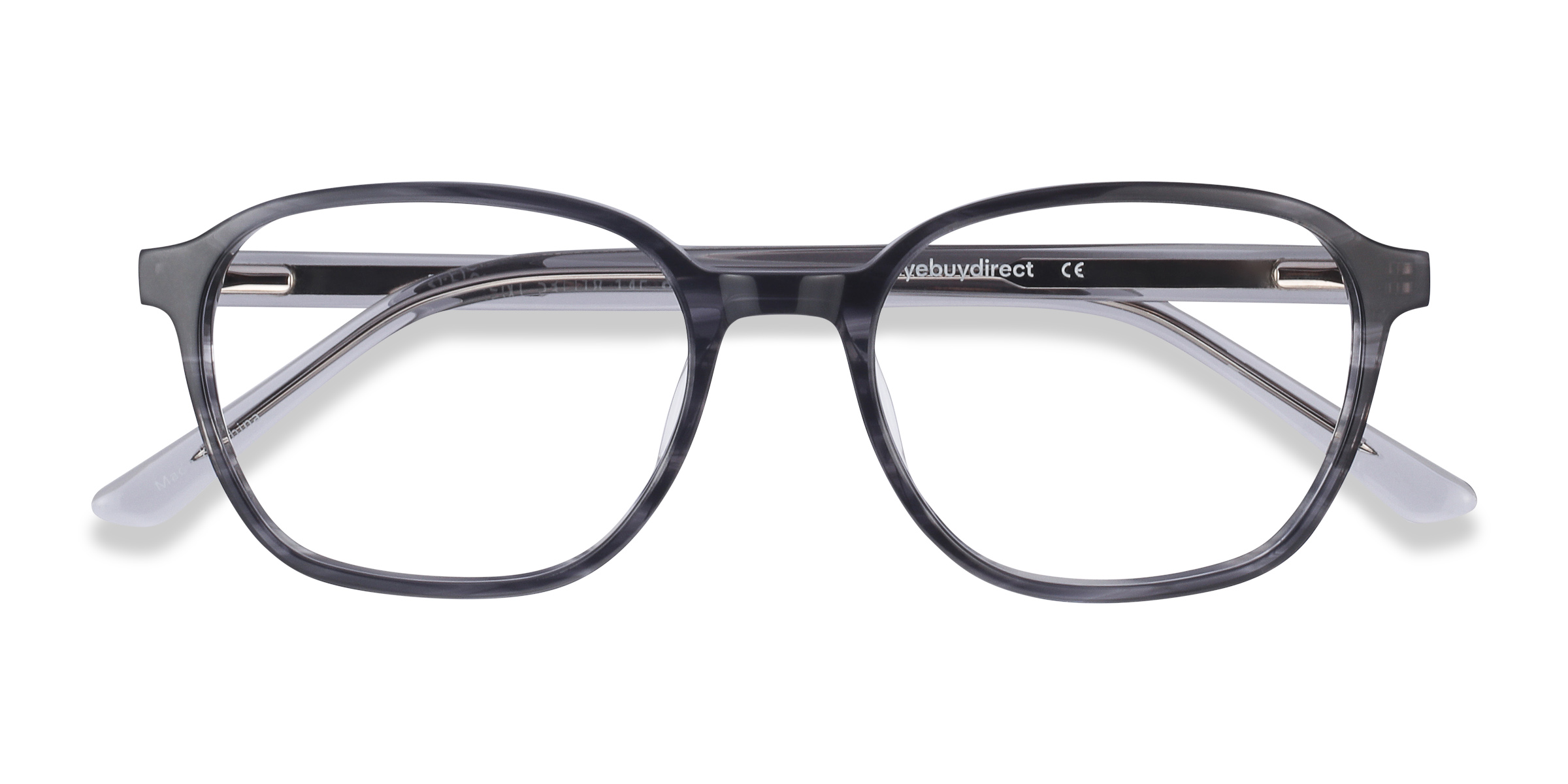 Black Striped Efficient -  Acetate Eyeglasses
