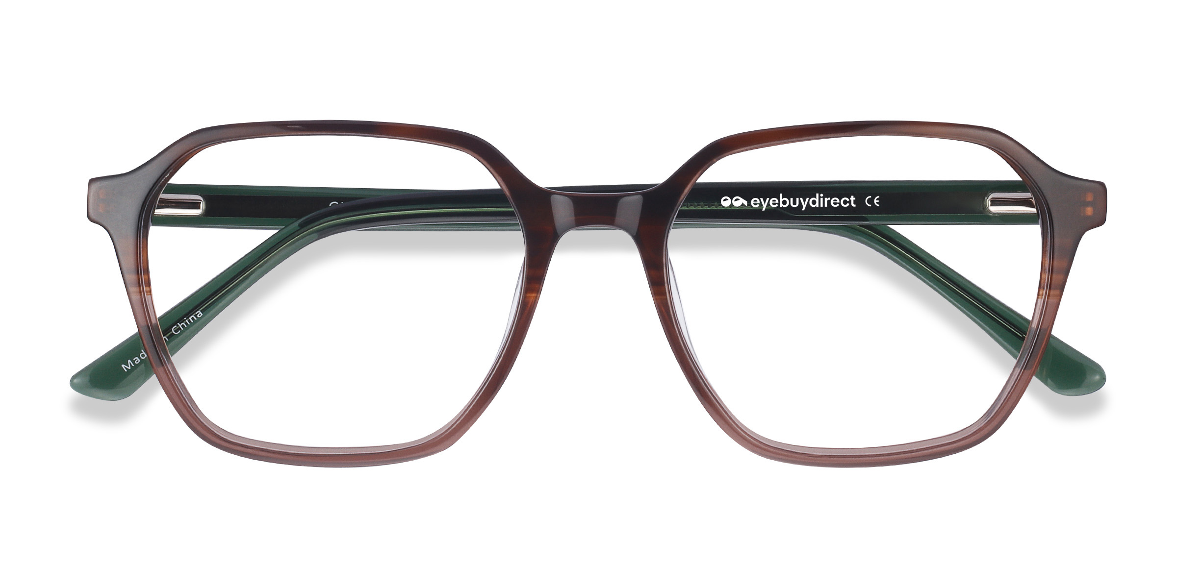 Brown Striped Glib -  Acetate Eyeglasses