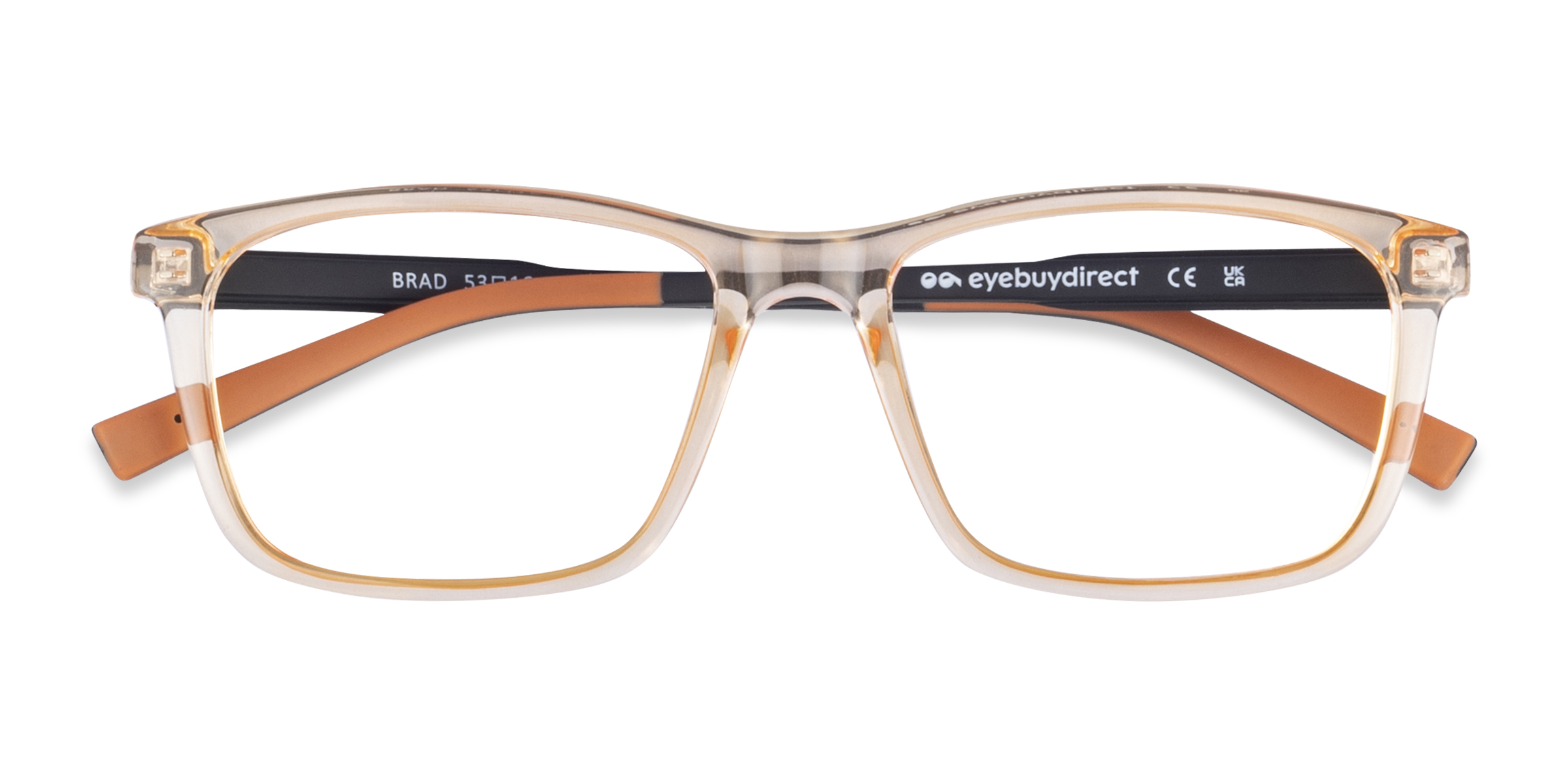 Clear Orange Black Brad - Plastique Lunettes de vue