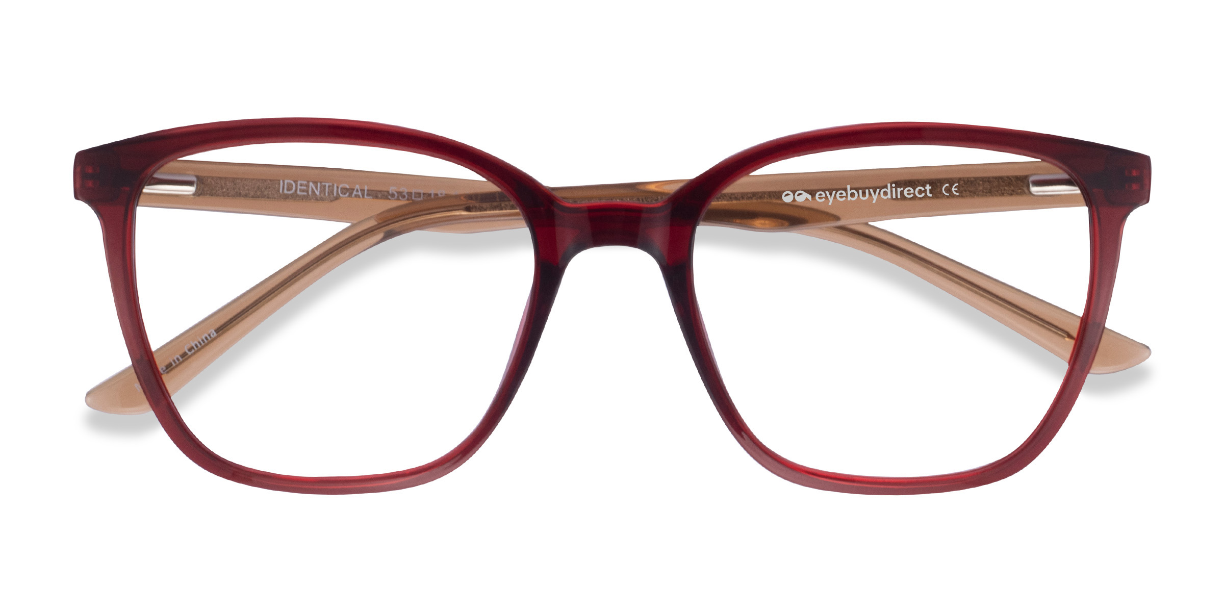 Clear Red & Clear Brown Identical -  Plastique Lunettes de vue