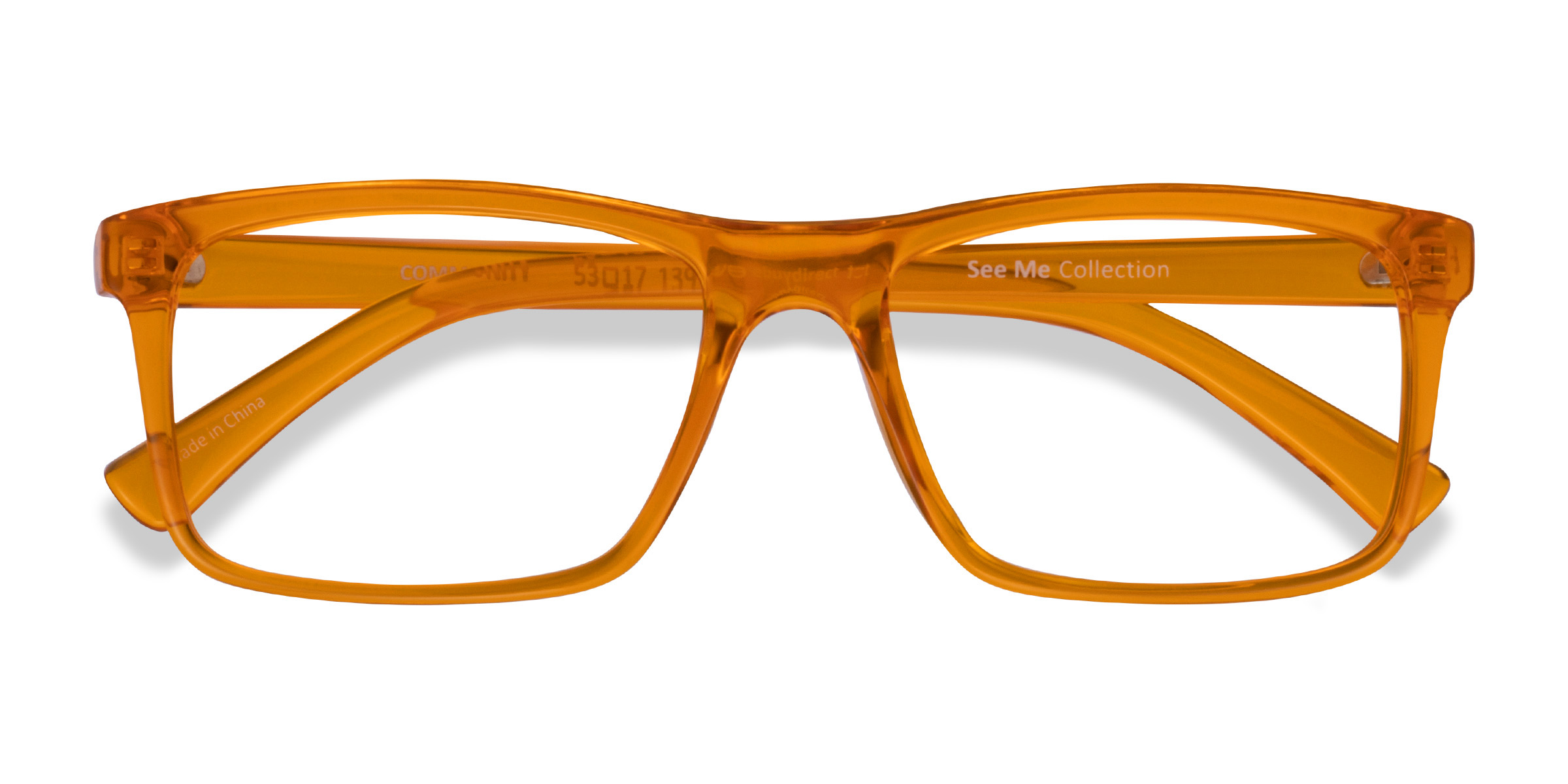 Clear Orange Community -  Plastic Eyeglasses
