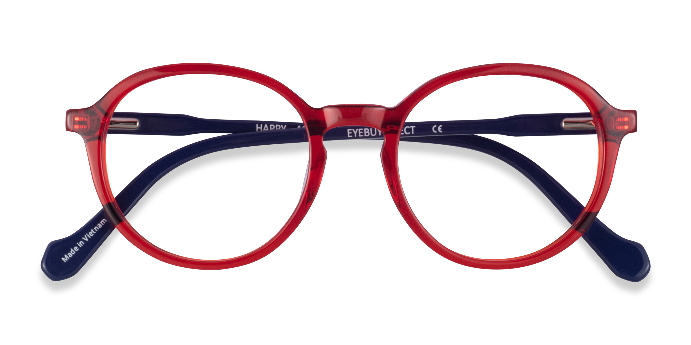 Clear Red Navy Happy -  Acétate Lunettes de vue