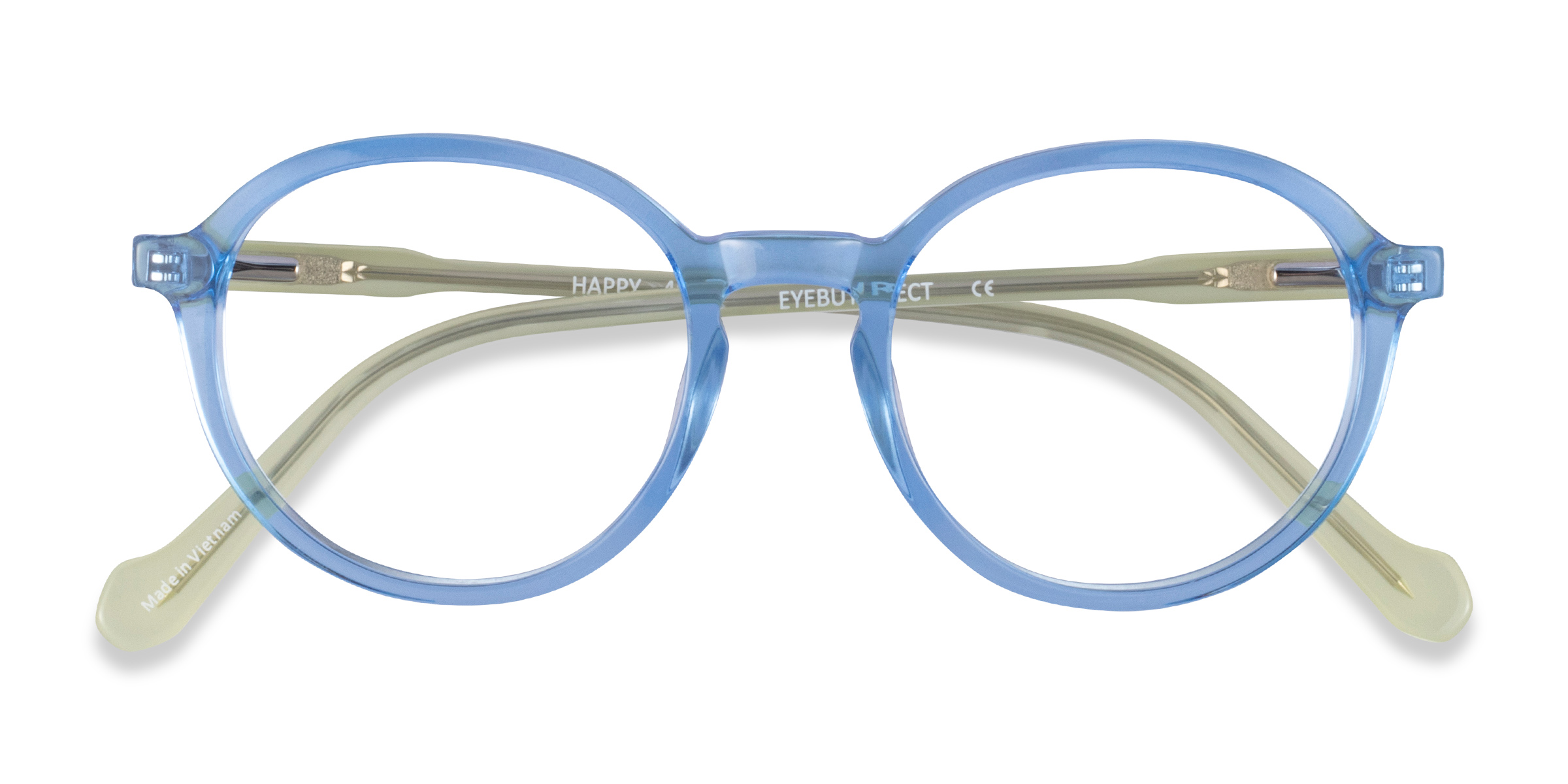 Clear Blue Green Happy -  Acetate Eyeglasses