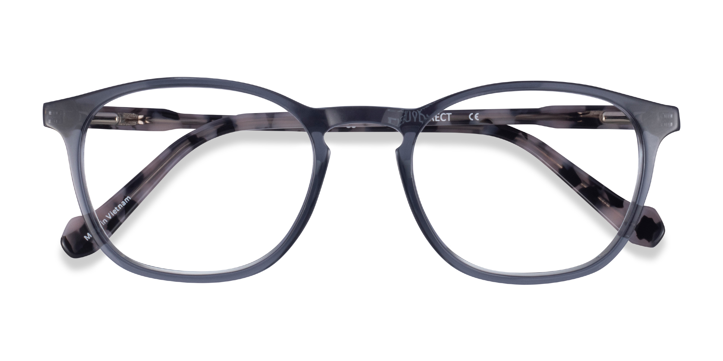 Clear Gray Tortoise Skate -  Acetate Eyeglasses
