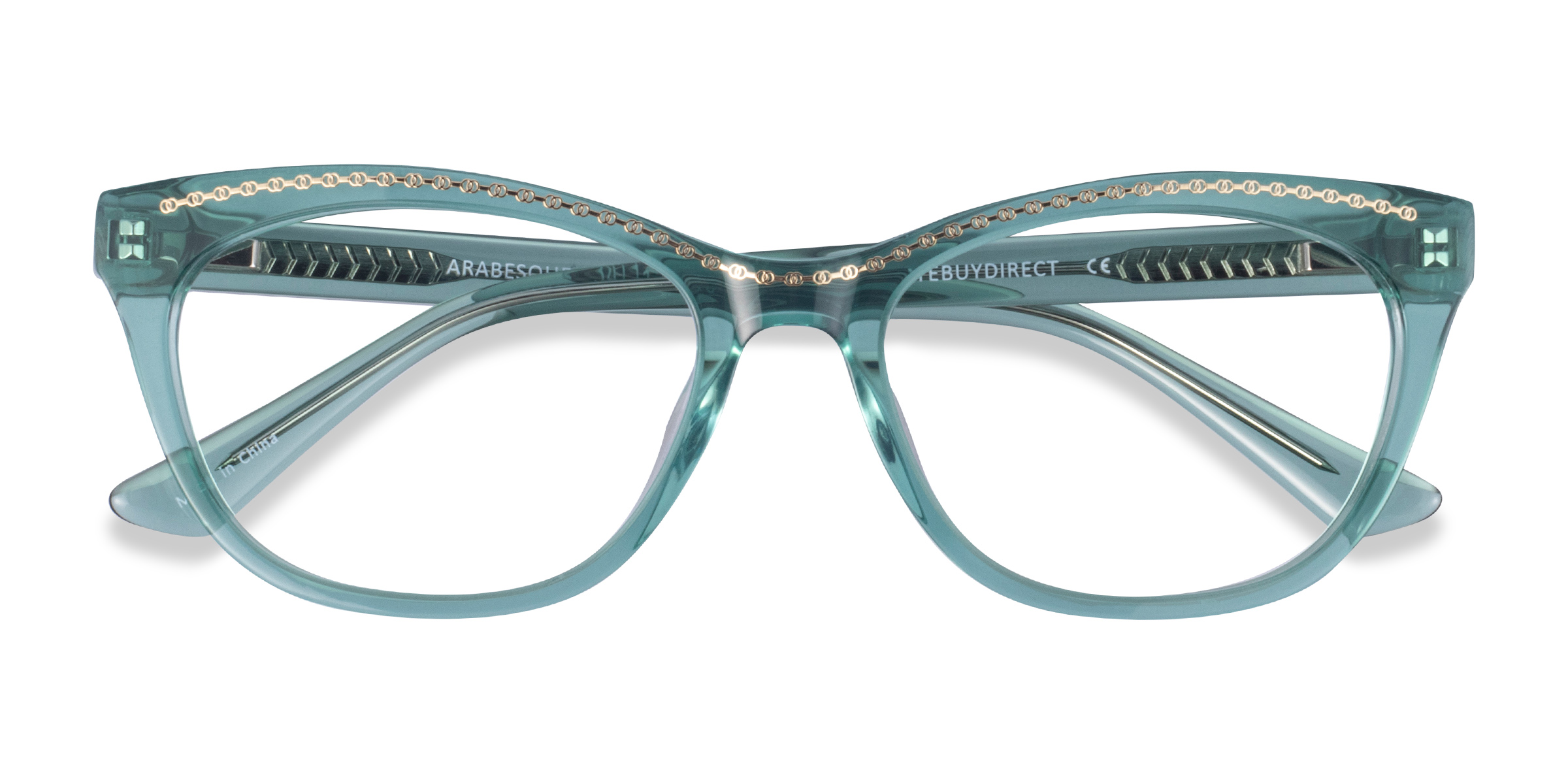 Clear Green Gold Arabesque - Acétate Lunettes de vue