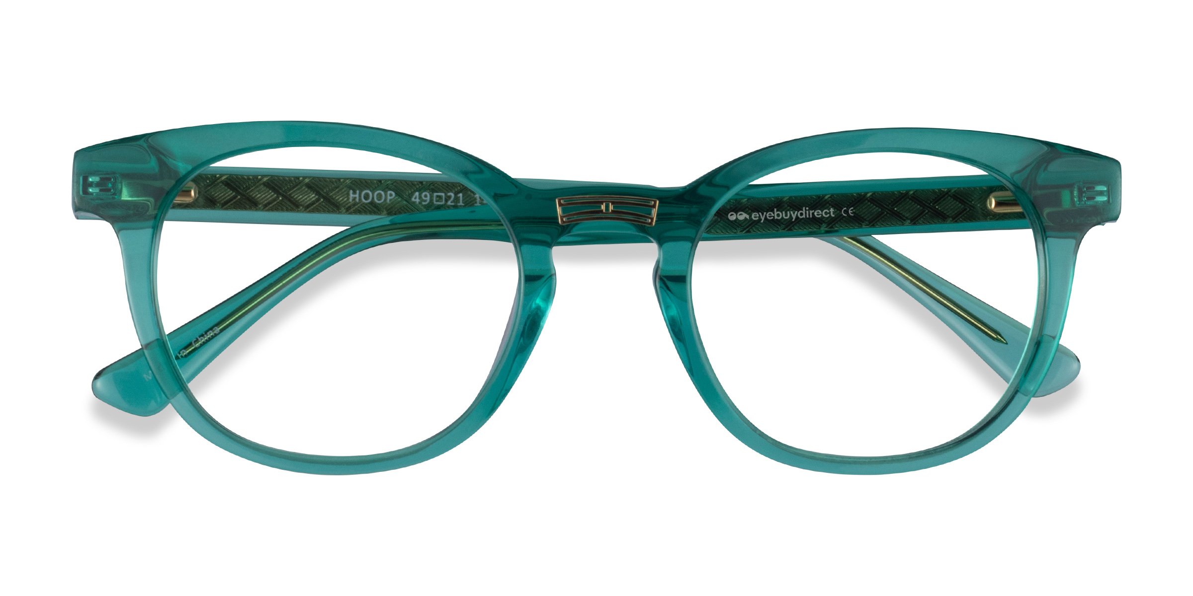 Emerald Green Gold Hoop - Acétate Lunettes de vue