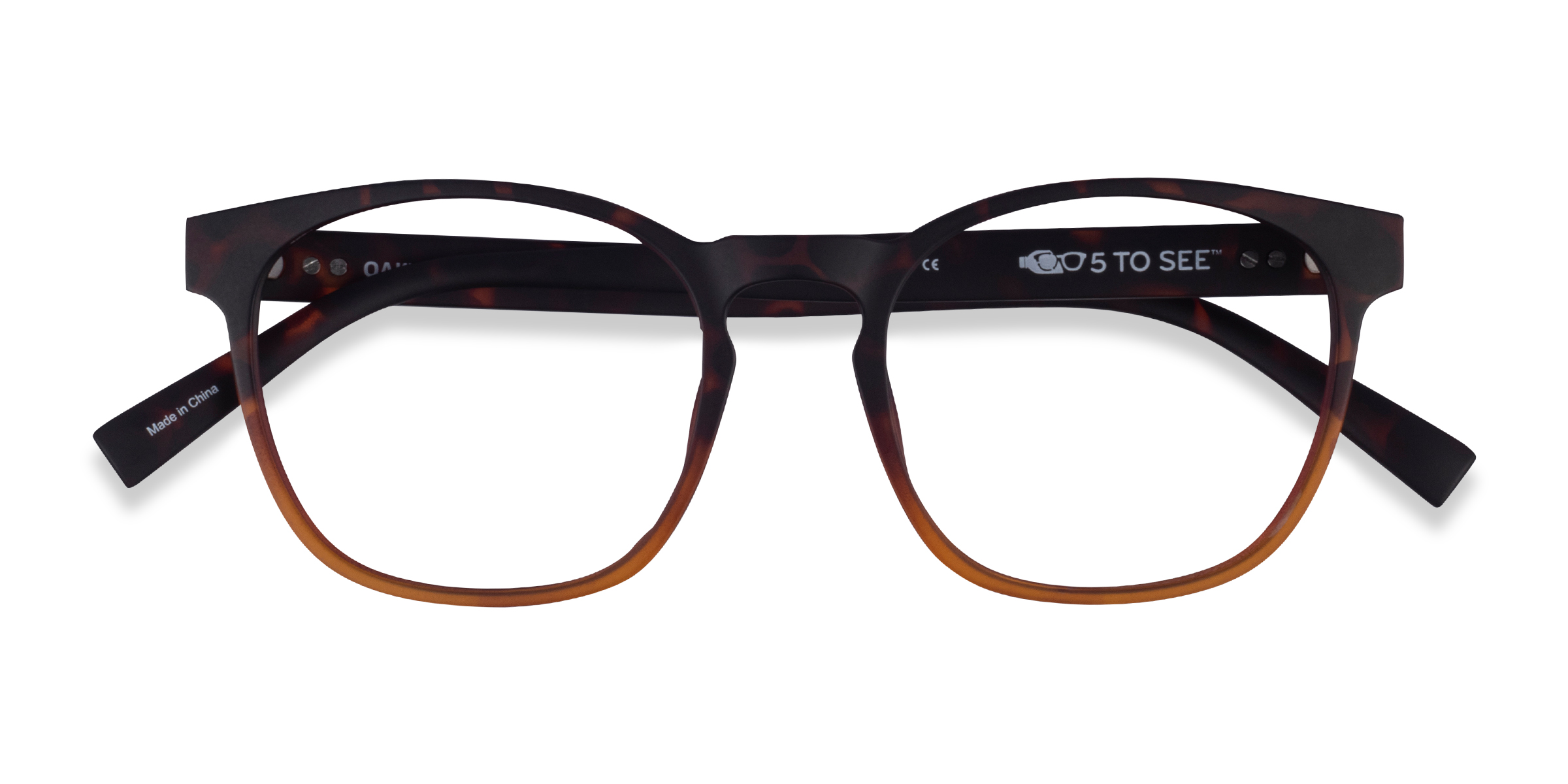 Matte Tortoise Brown Oakwood -  Plastic Eyeglasses