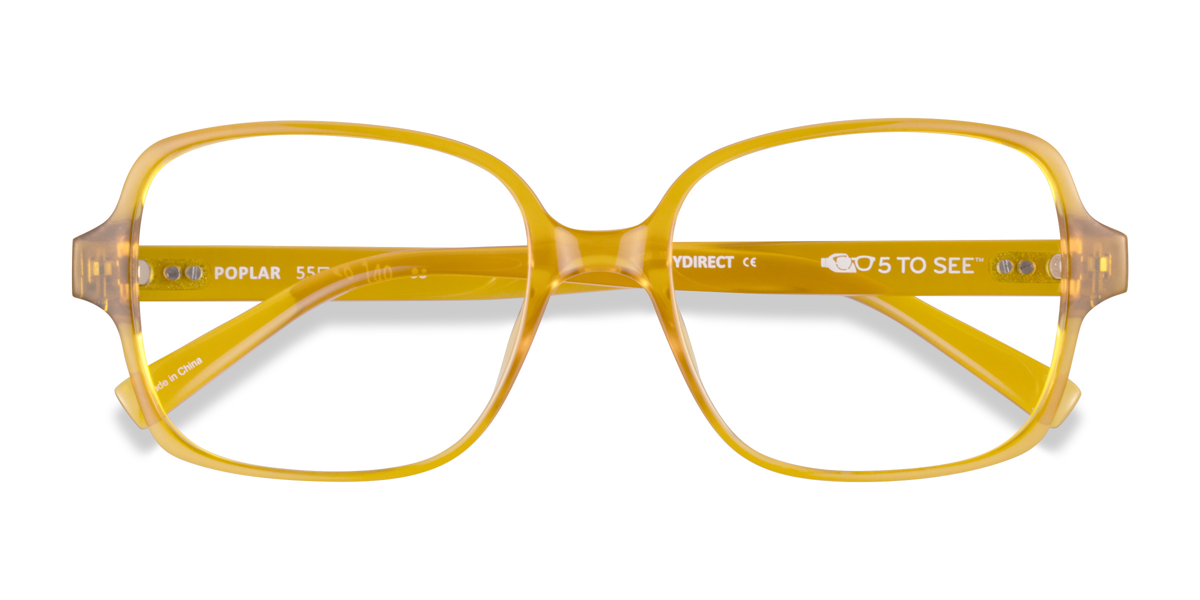 Clear Yellow Poplar -  Plastic Eyeglasses