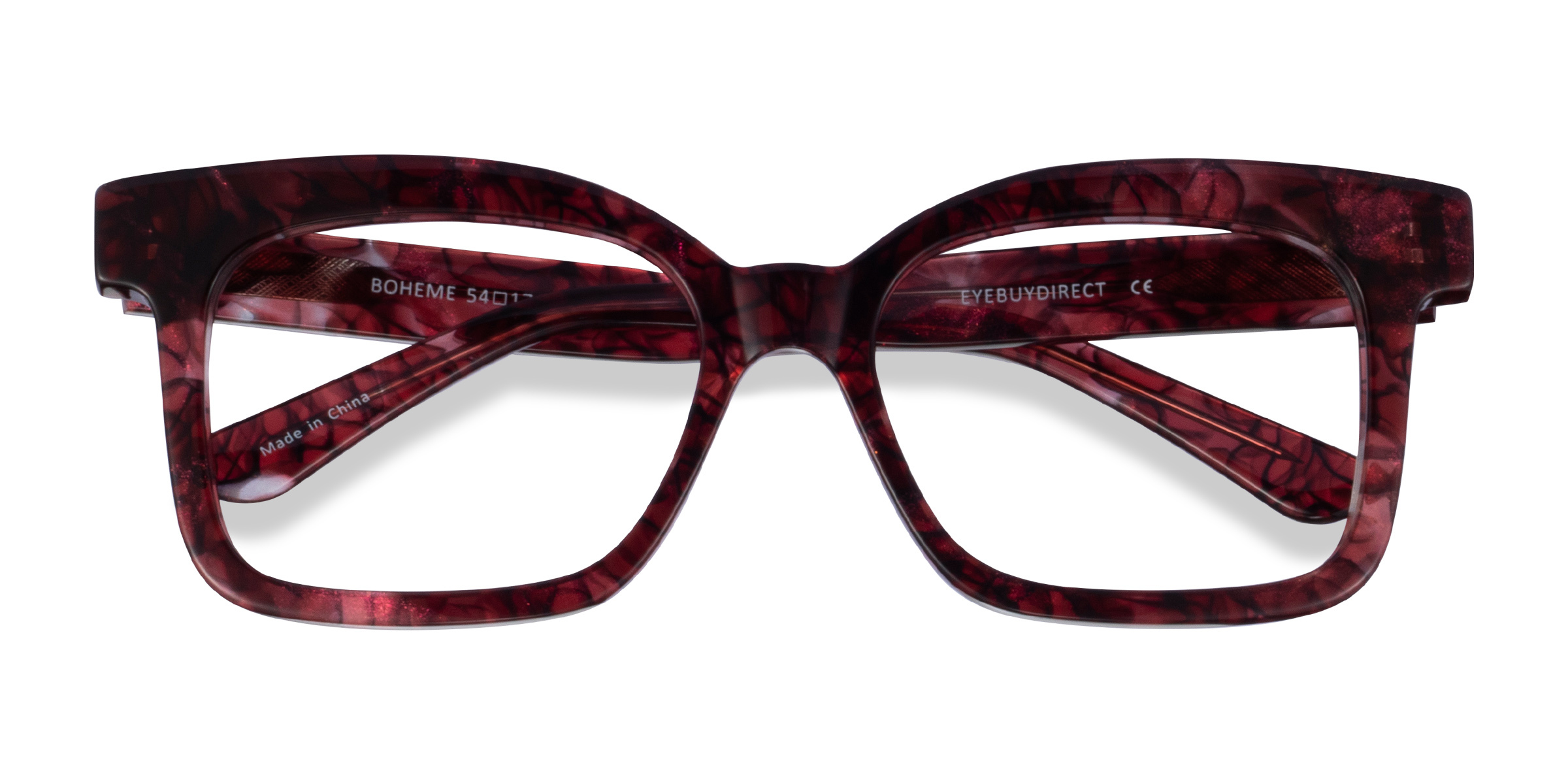Shiny Red Floral Boheme -  Acétate Lunettes de vue