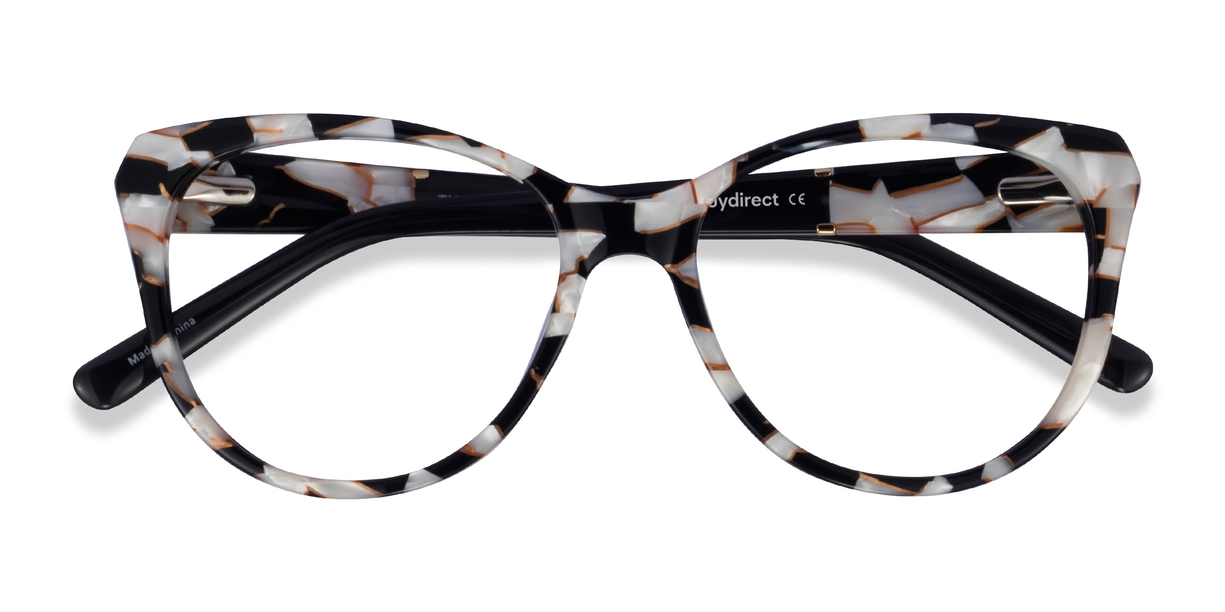 Black White Floral Thalia -  Acétate Lunettes de vue