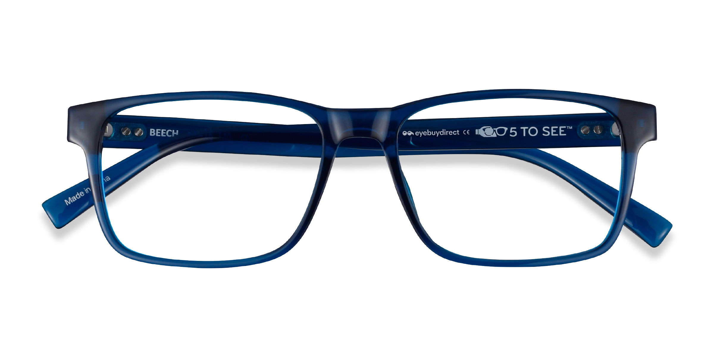 Crystal Dark Blue Beech -  Plastique Lunettes de vue