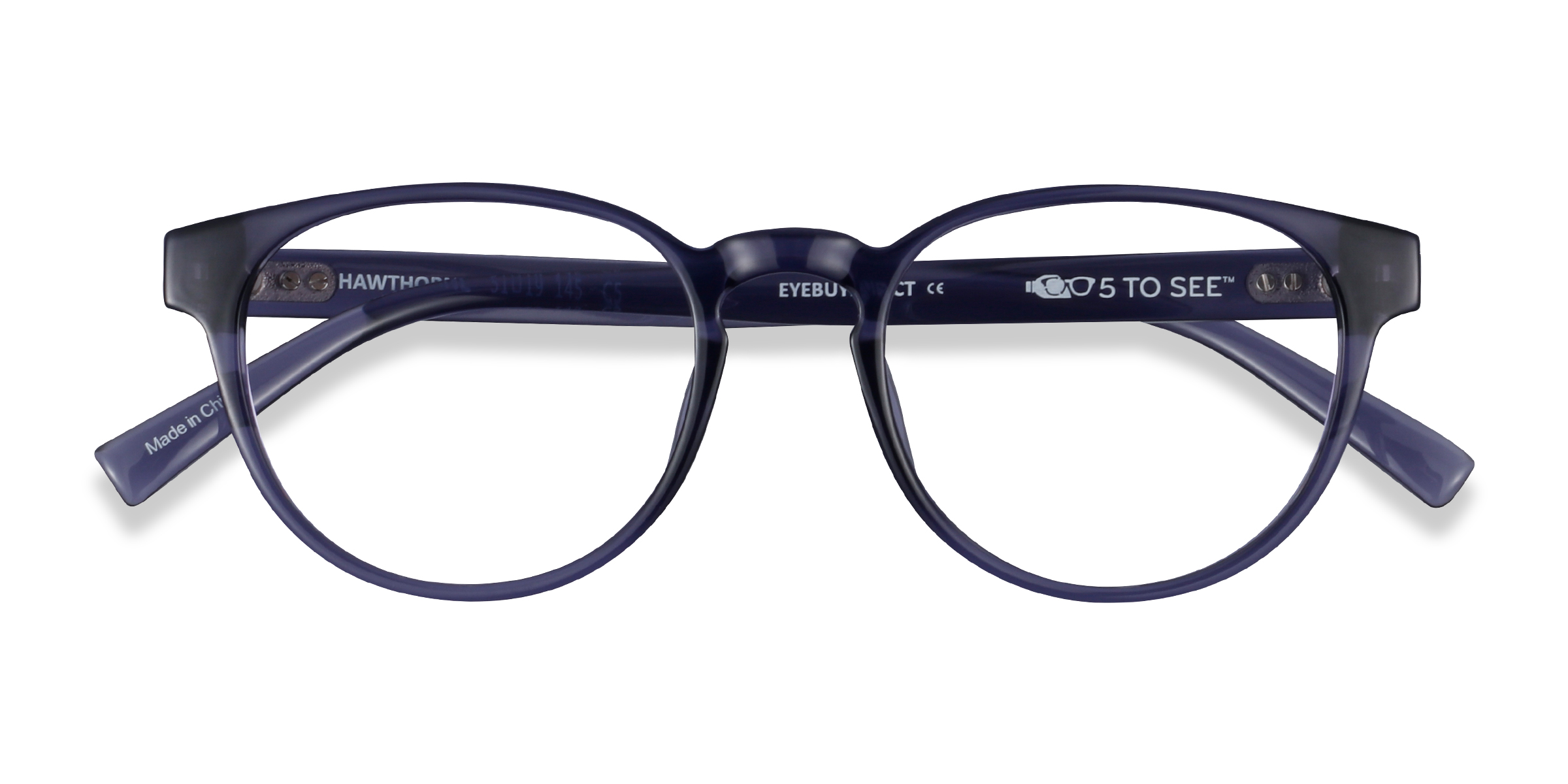 Crystal Dark Blue Hawthorne -  Plastic Eyeglasses