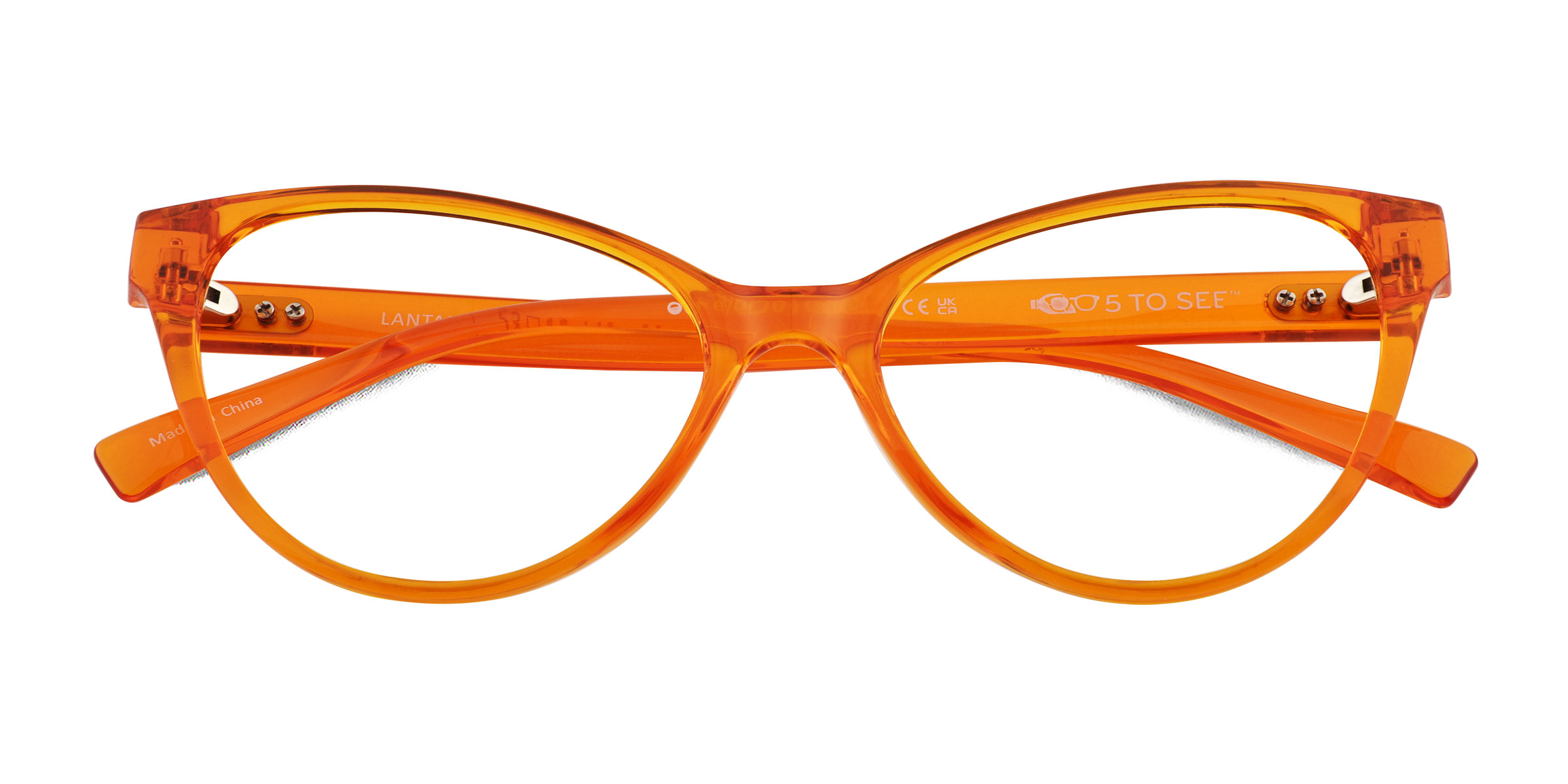 Clear Orange Lantana -  Plastic Eyeglasses