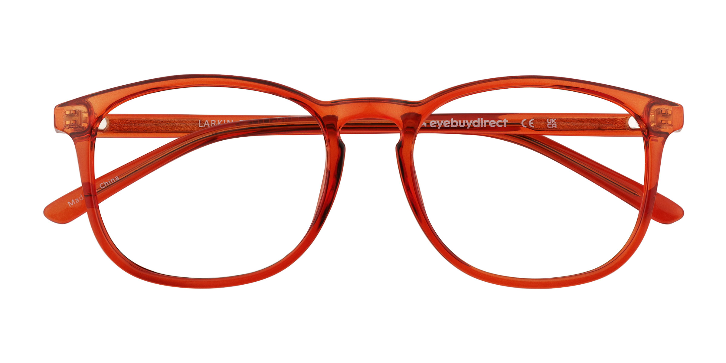 Clear Orange Larkin -  Plastic Eyeglasses