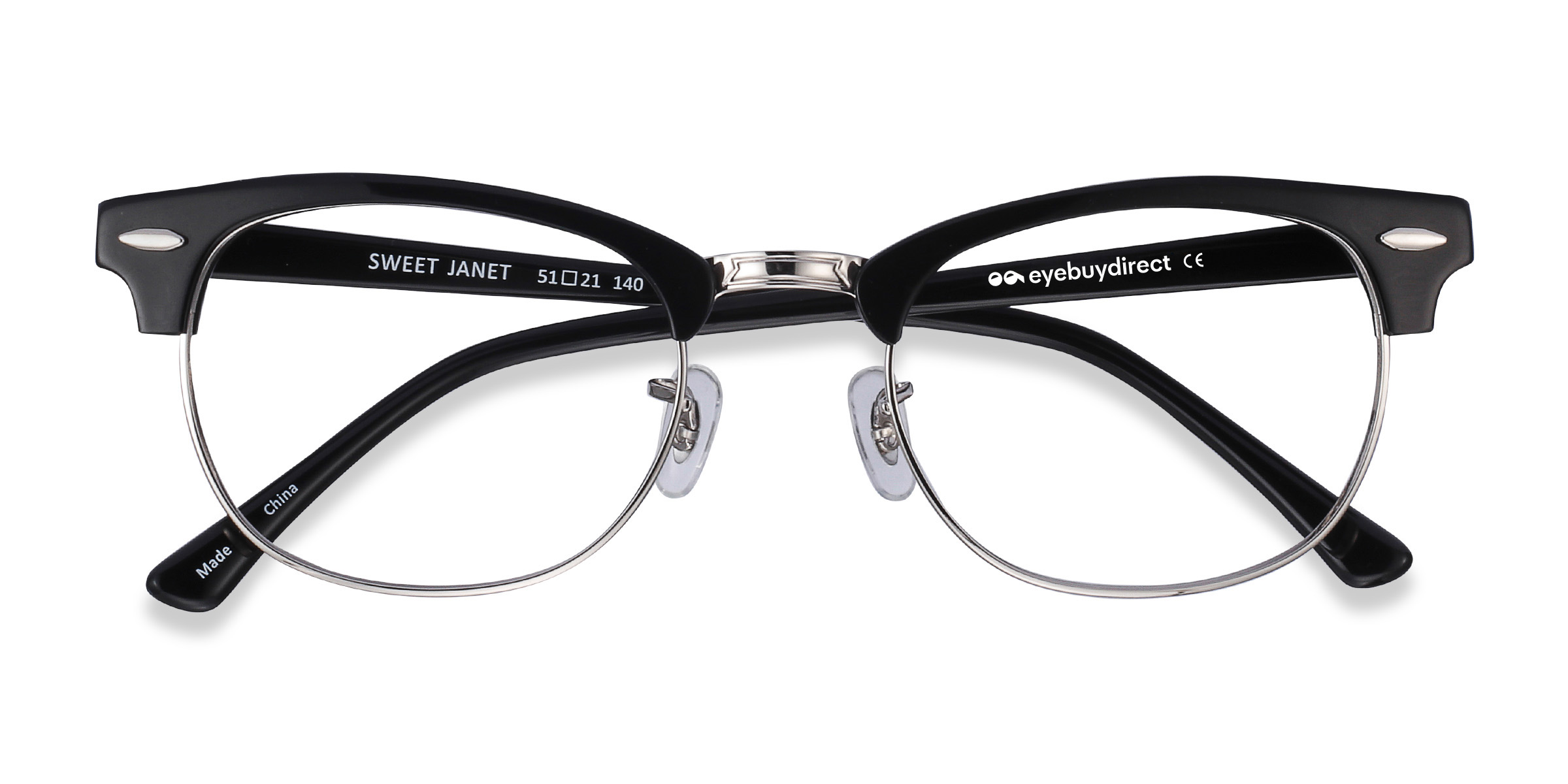 Black Silver Sweet Janet -  Acetate-metal Eyeglasses