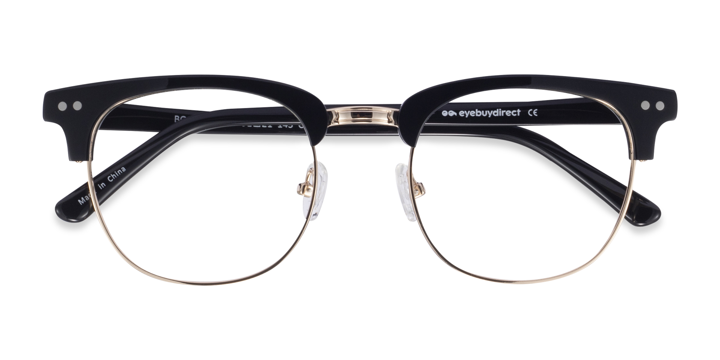 Black Borderline -  Acetate-metal Eyeglasses