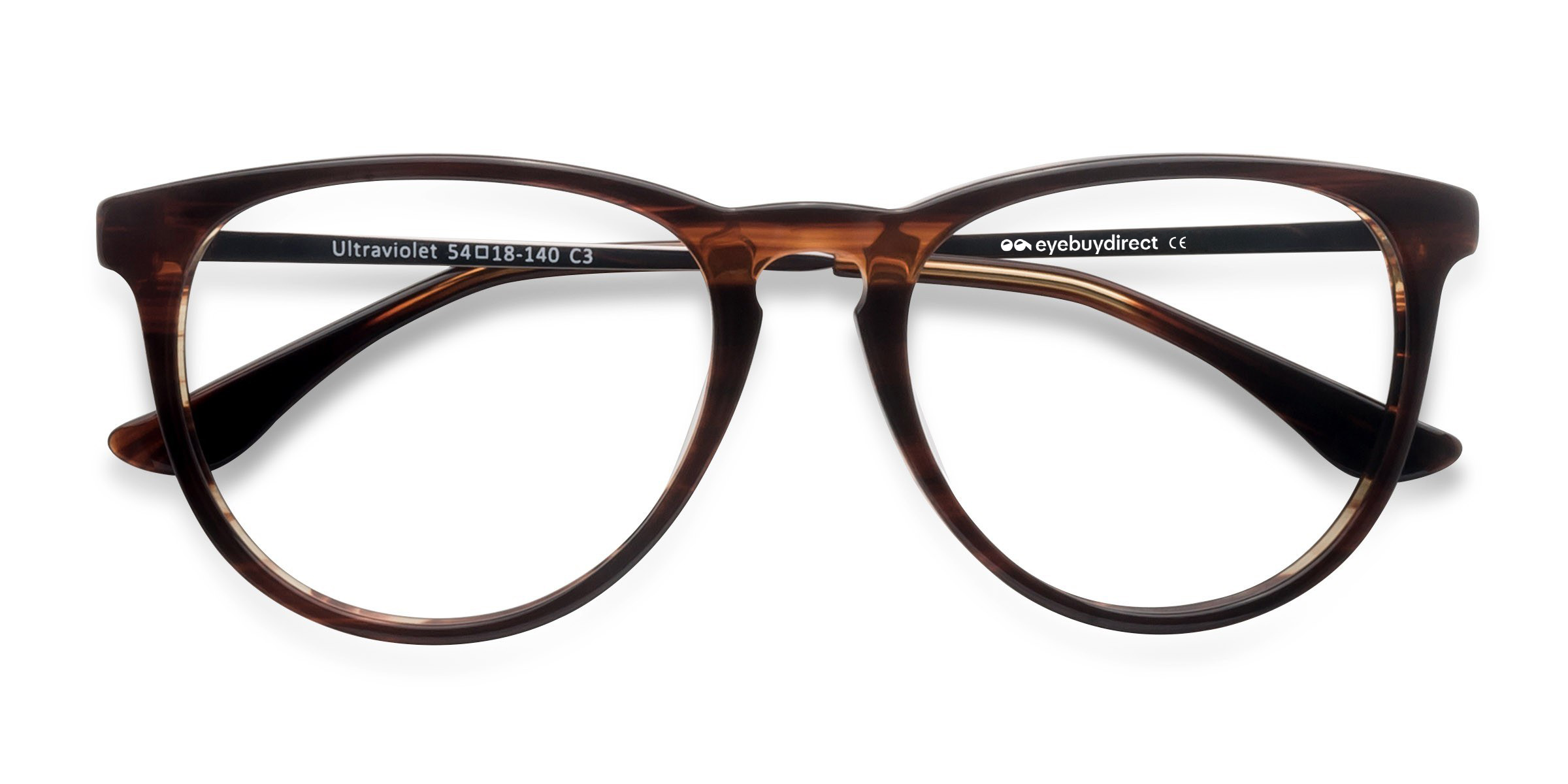 Brown Striped Ultraviolet -  Acetate-metal Eyeglasses