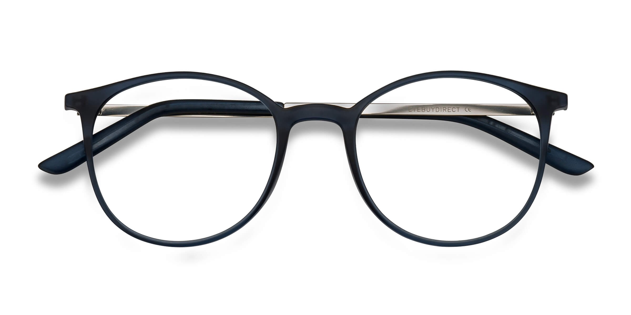 Navy Tangent -  Metal Eyeglasses