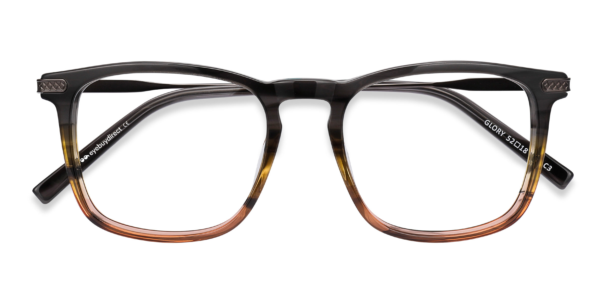 Gray Striped Glory -  Acetate-metal Eyeglasses
