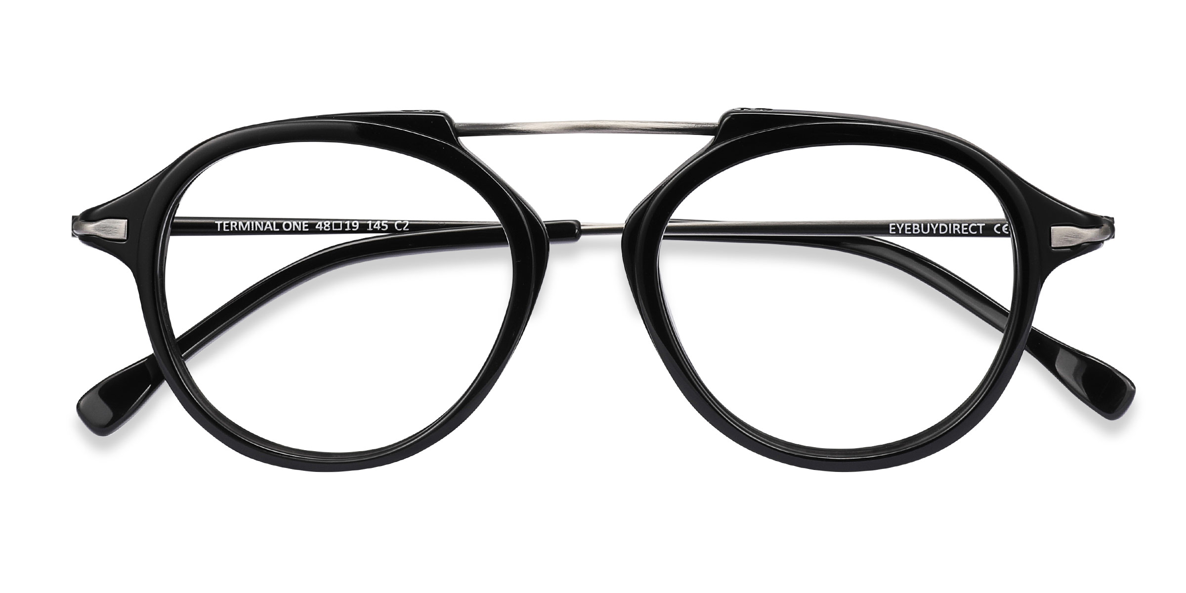 Black Gunmetal Terminal One -  Acetate-metal Eyeglasses
