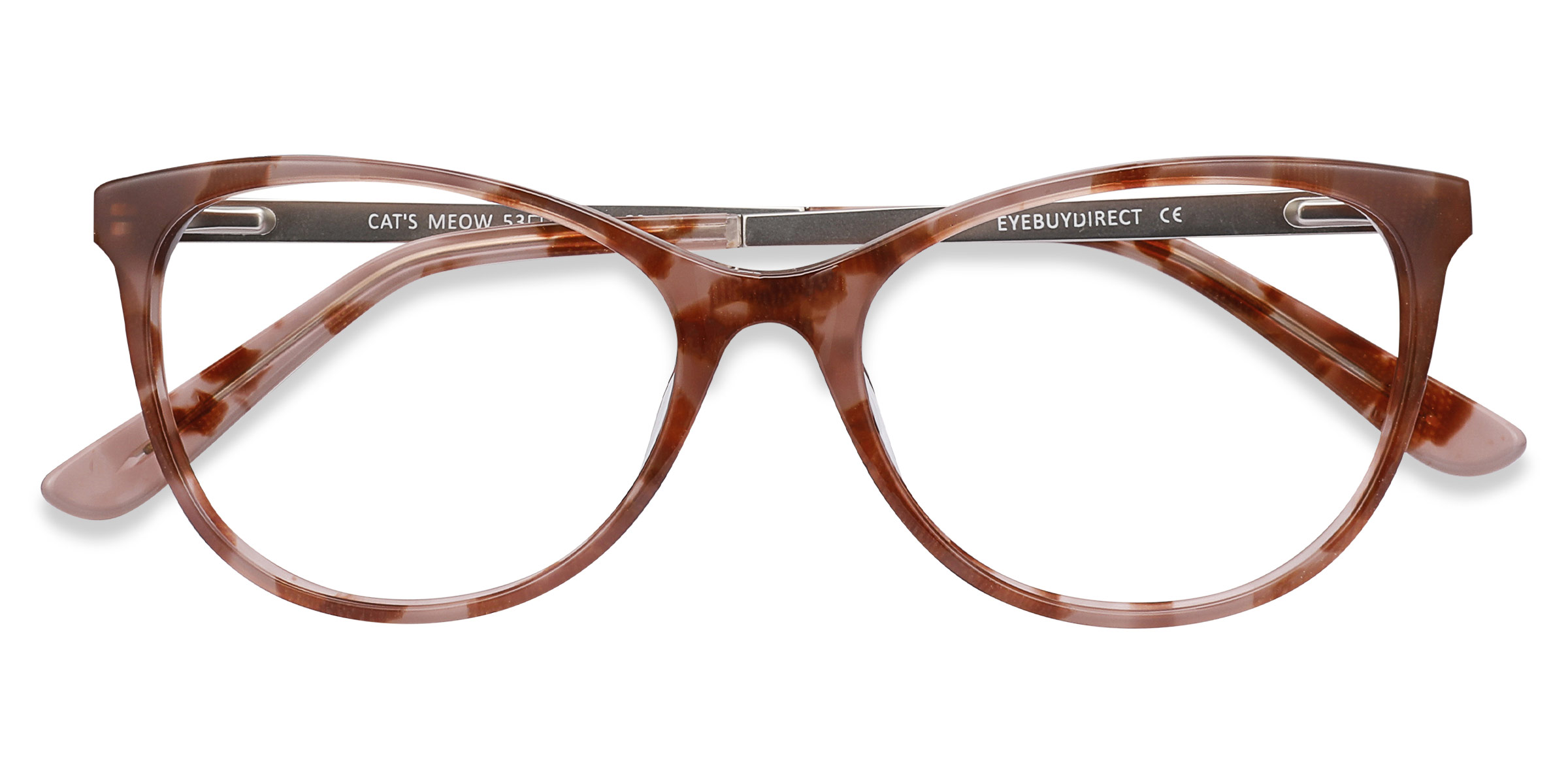 Brown Floral Cat's Meow -  Acetate-metal Eyeglasses