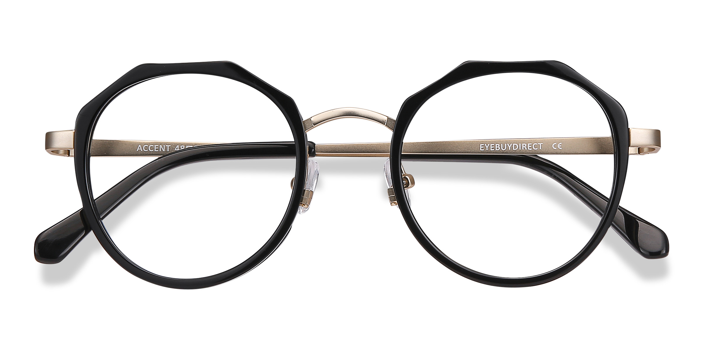 Black Accent -  Acetate-metal Eyeglasses