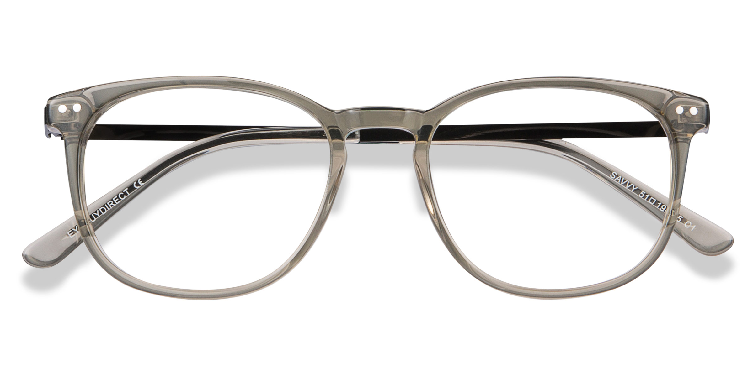Clear Gray Savvy -  Acetate-metal Eyeglasses