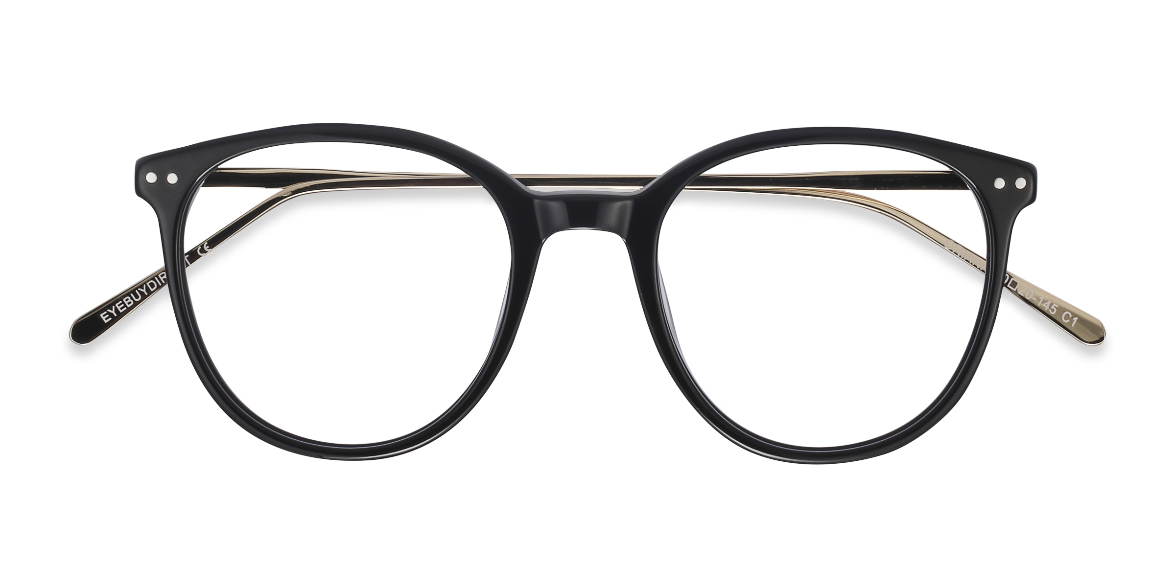 Black Oriana - Acetate-metal Eyeglasses