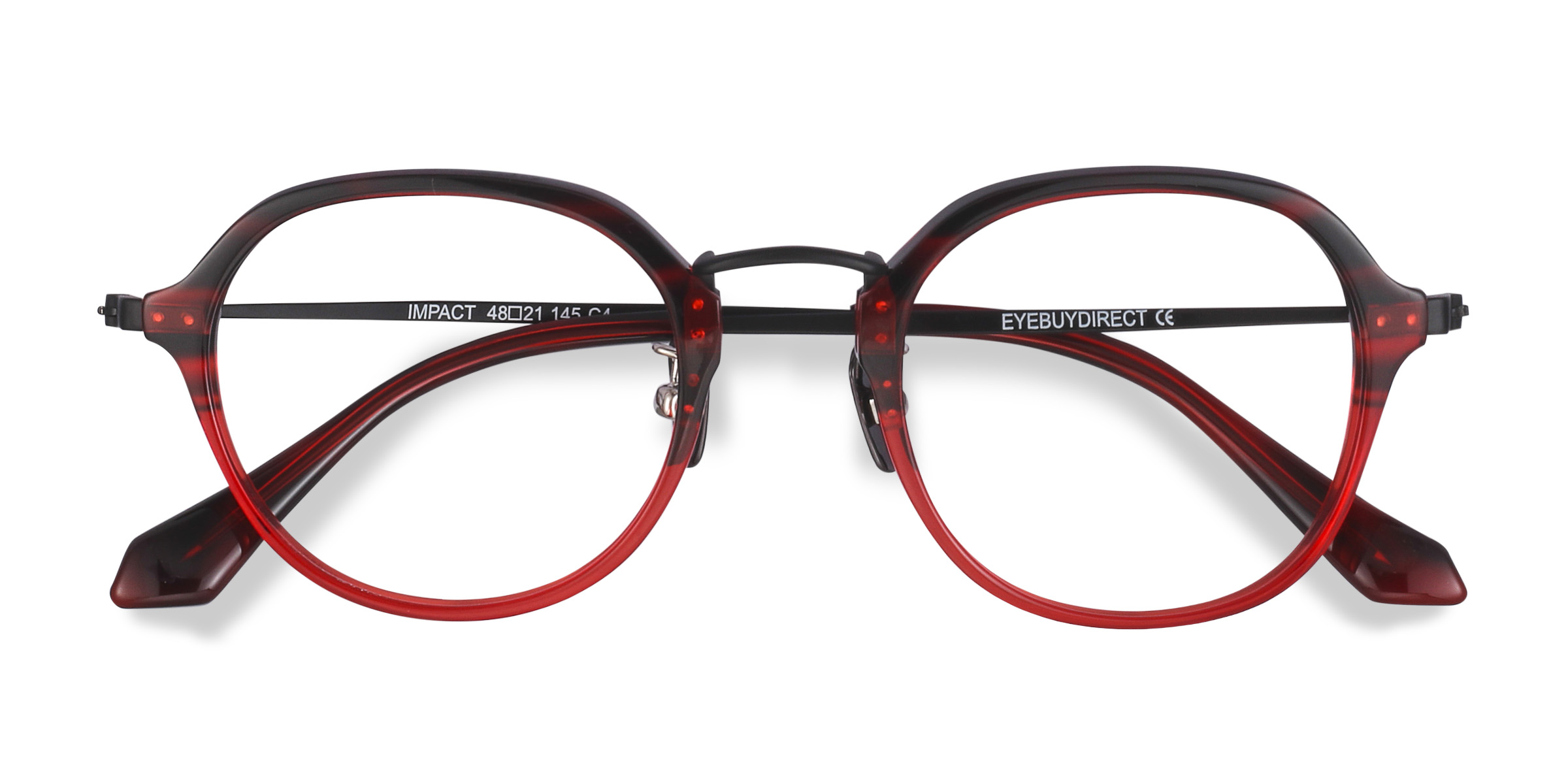 Red Striped Impact -  Acetate Eyeglasses