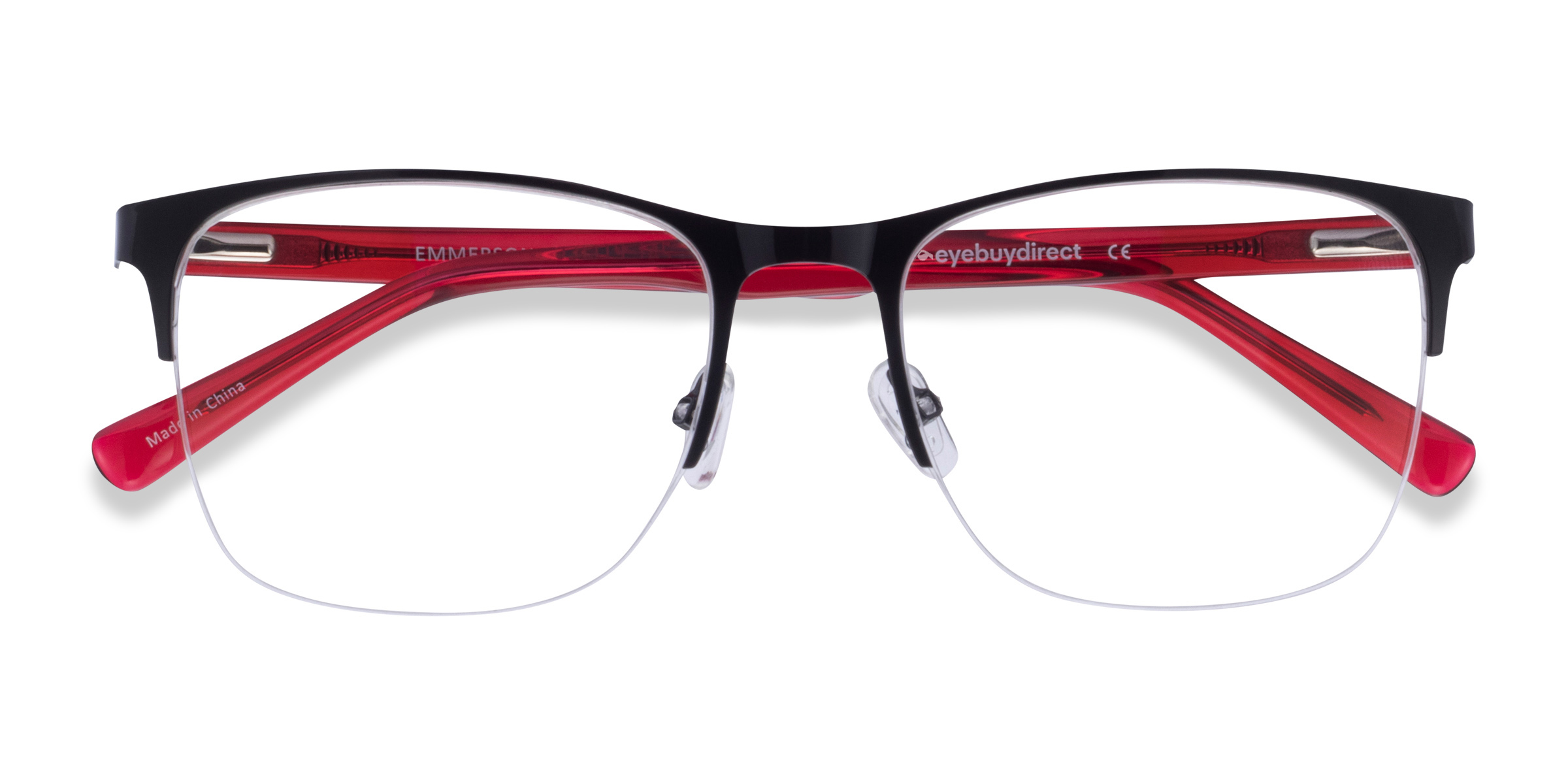 Shiny Black & Red Emmerson -  Acetate-metal Lunettes de vue